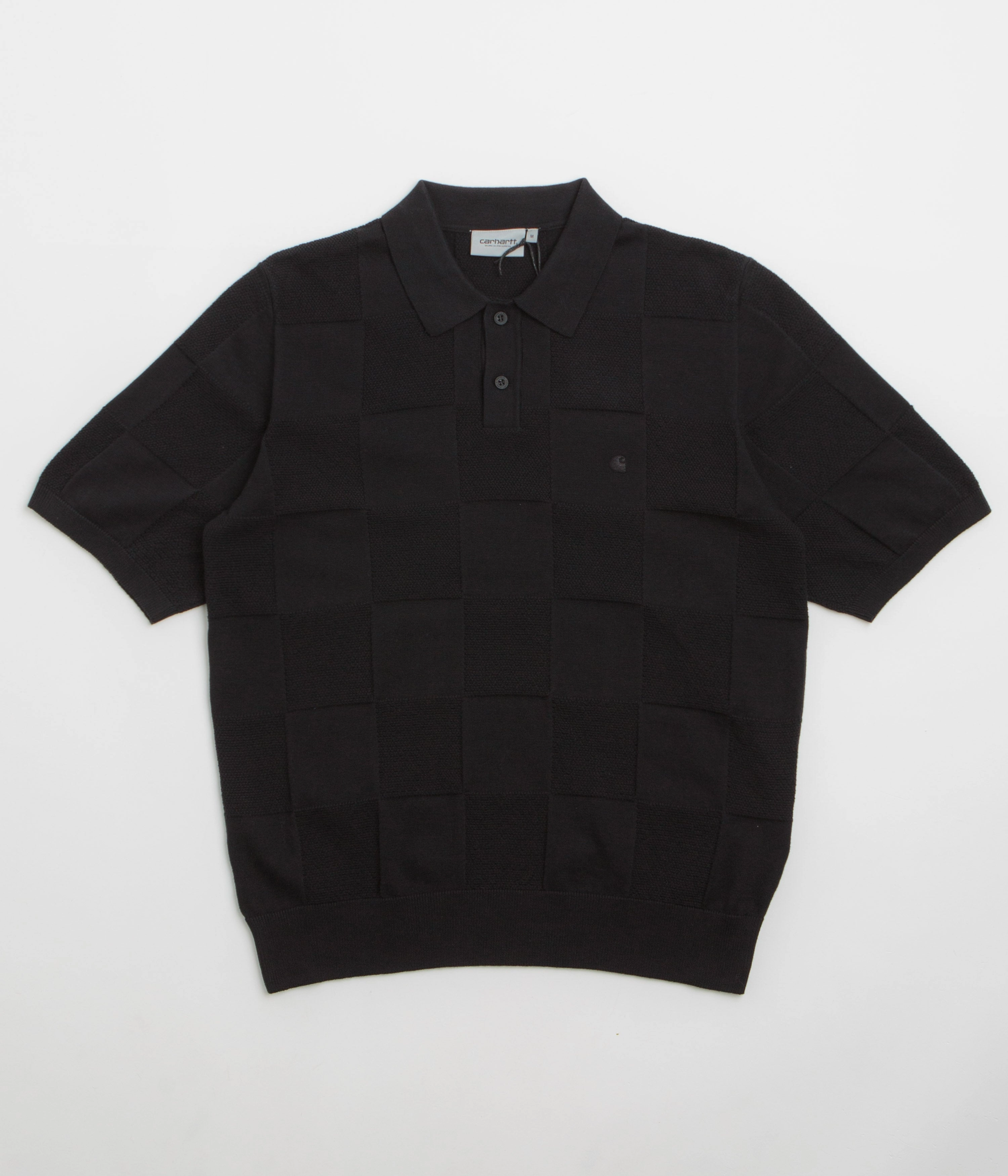 Carhartt Checker Polo Shirt - Black Casual Elegance