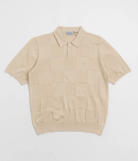 Carhartt Checker Polo Shirt - Fleur De Sel Smooth Seam Finish Relaxed Comfort