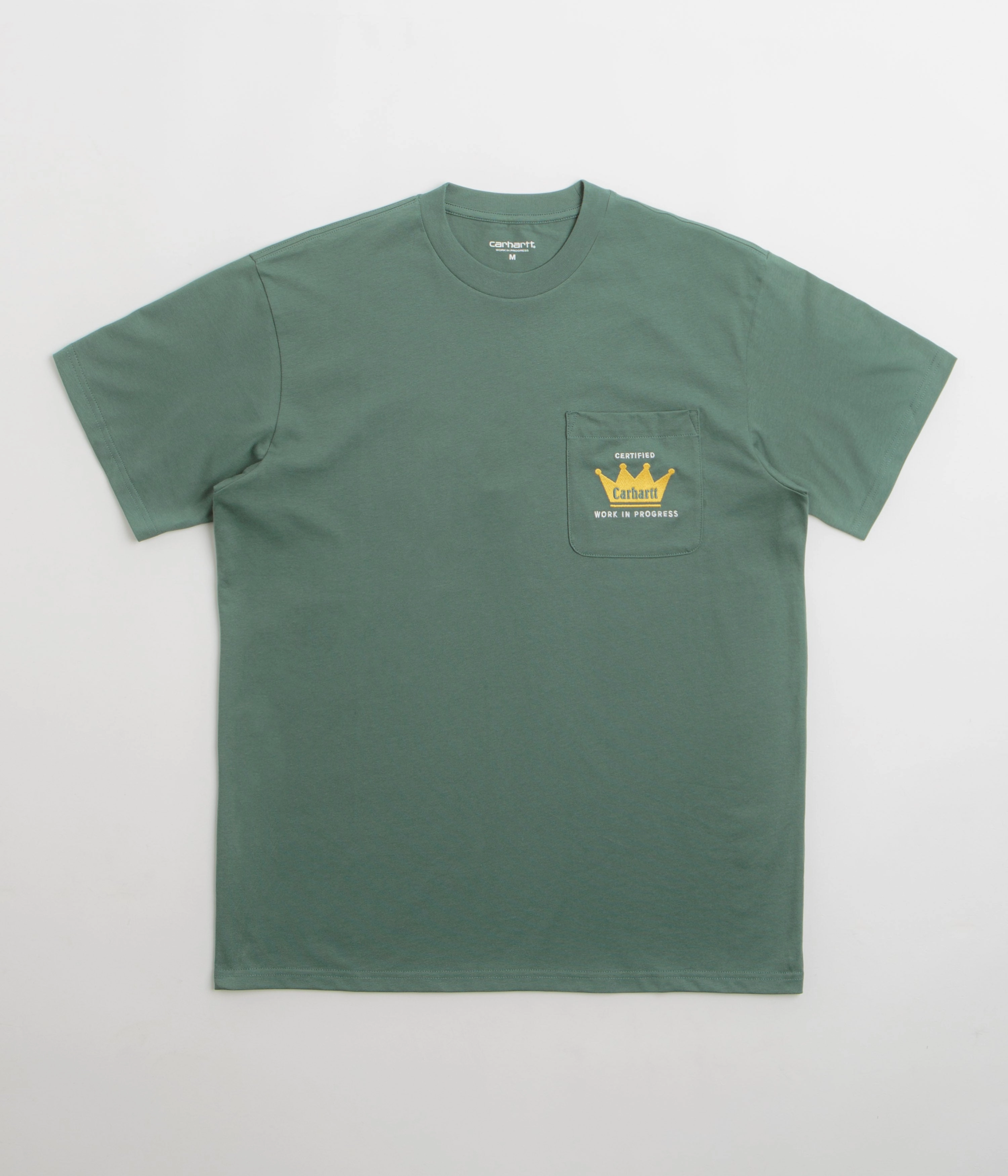 Comfortable Stretch Carhartt Crown Pocket T-Shirt - Silver Pine