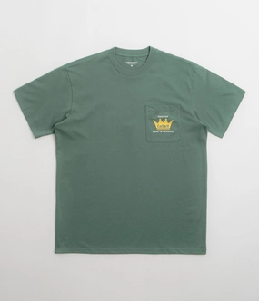 Comfortable Stretch Carhartt Crown Pocket T-Shirt - Silver Pine