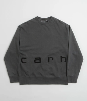 Carhartt Felt Script Crewneck Sweatshirt - Black / Black Fashion Relaxed