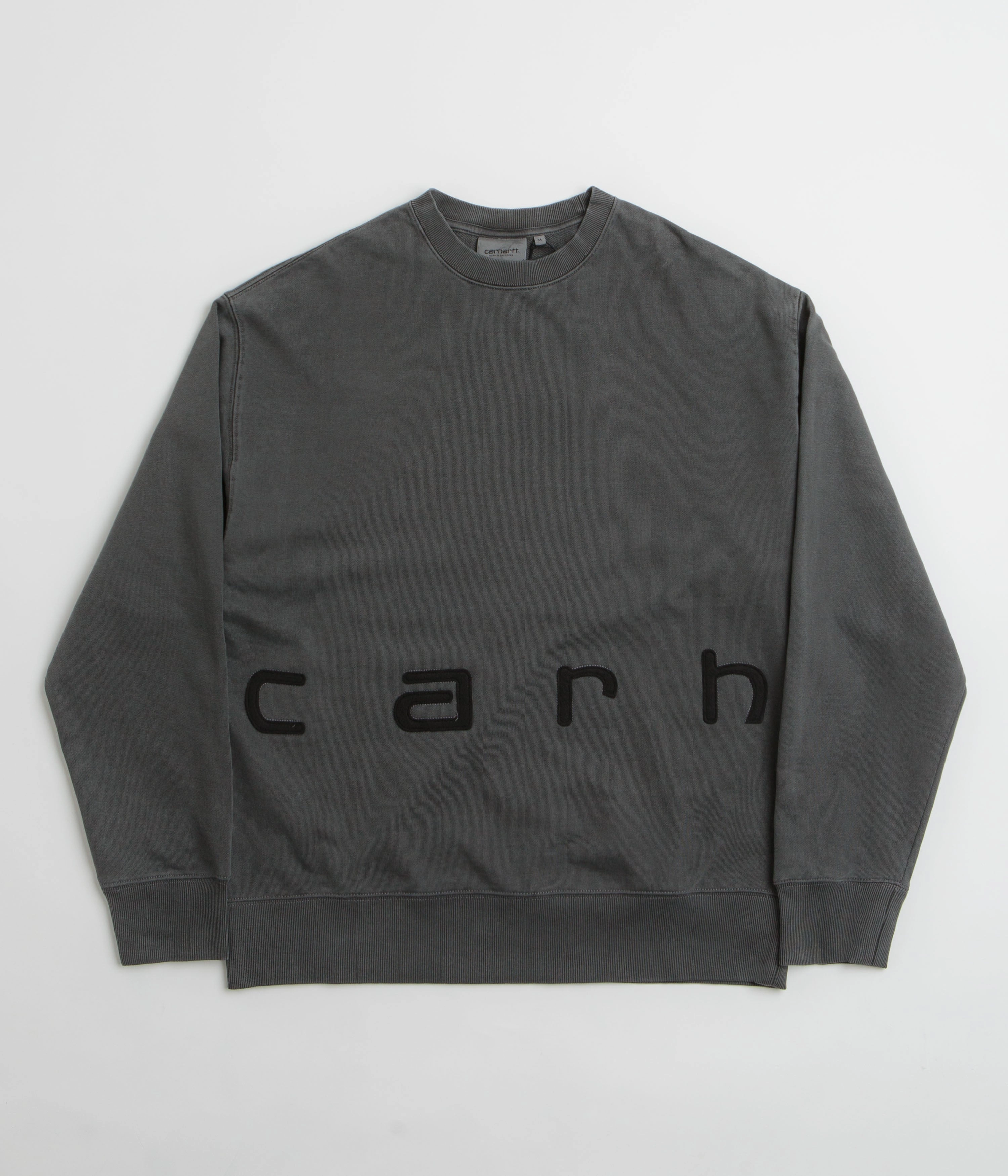 Carhartt Felt Script Crewneck Sweatshirt - Black / Black Fashion Relaxed