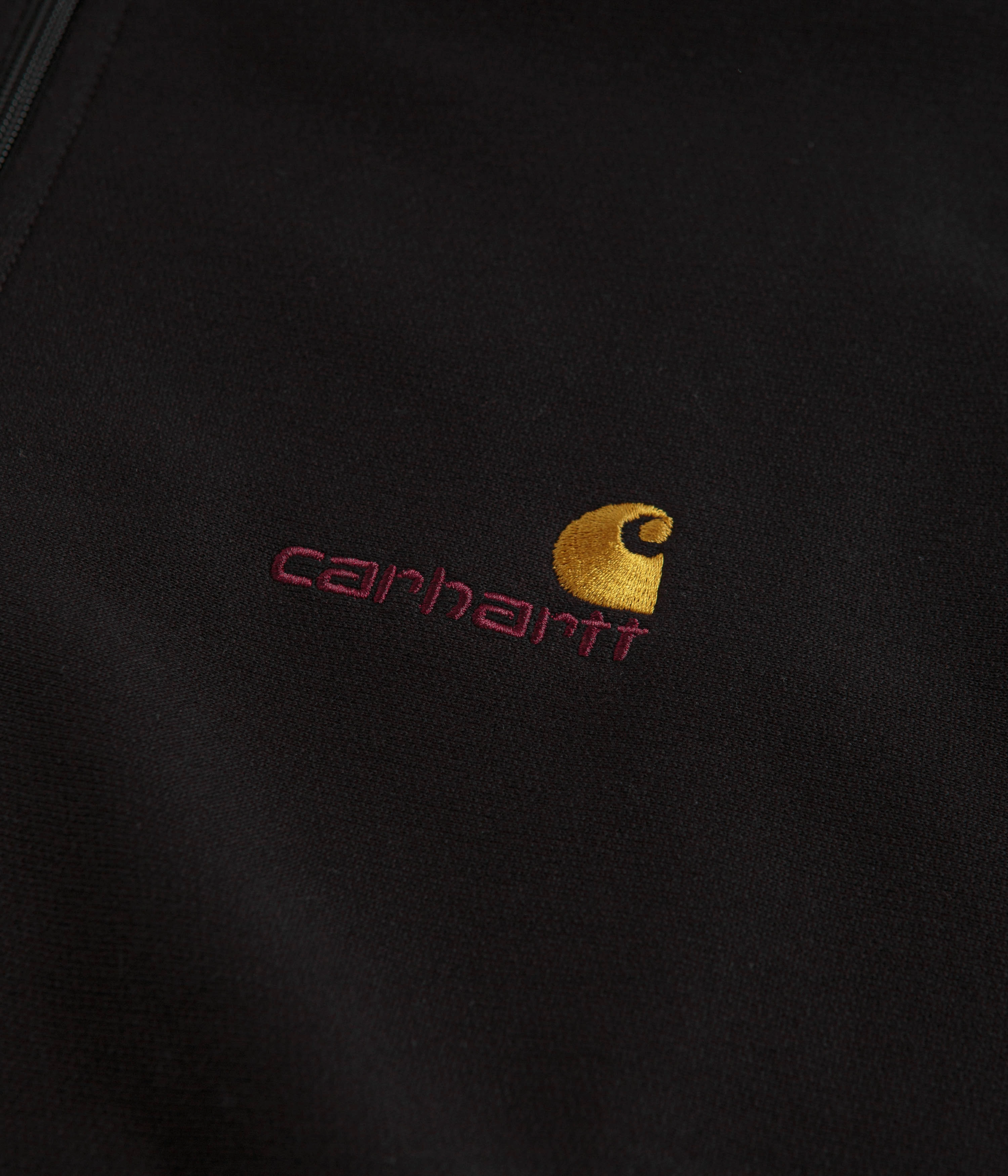 Carhartt Half Zip American Script Sweatshirt - Black Fashionable Look appropriate for parties