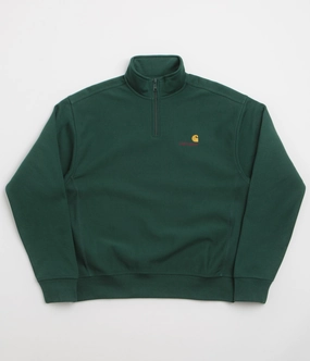 product anniversary charm Carhartt Half Zip American Script Sweatshirt - Dark Fir