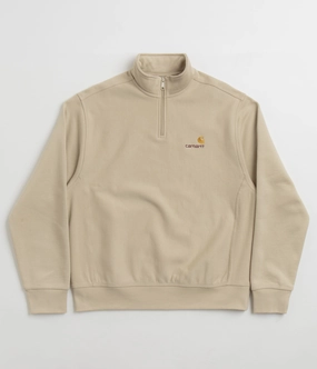 Carhartt Half Zip American Script Sweatshirt - Fleur De Sel Soft Wear product neutral versatility