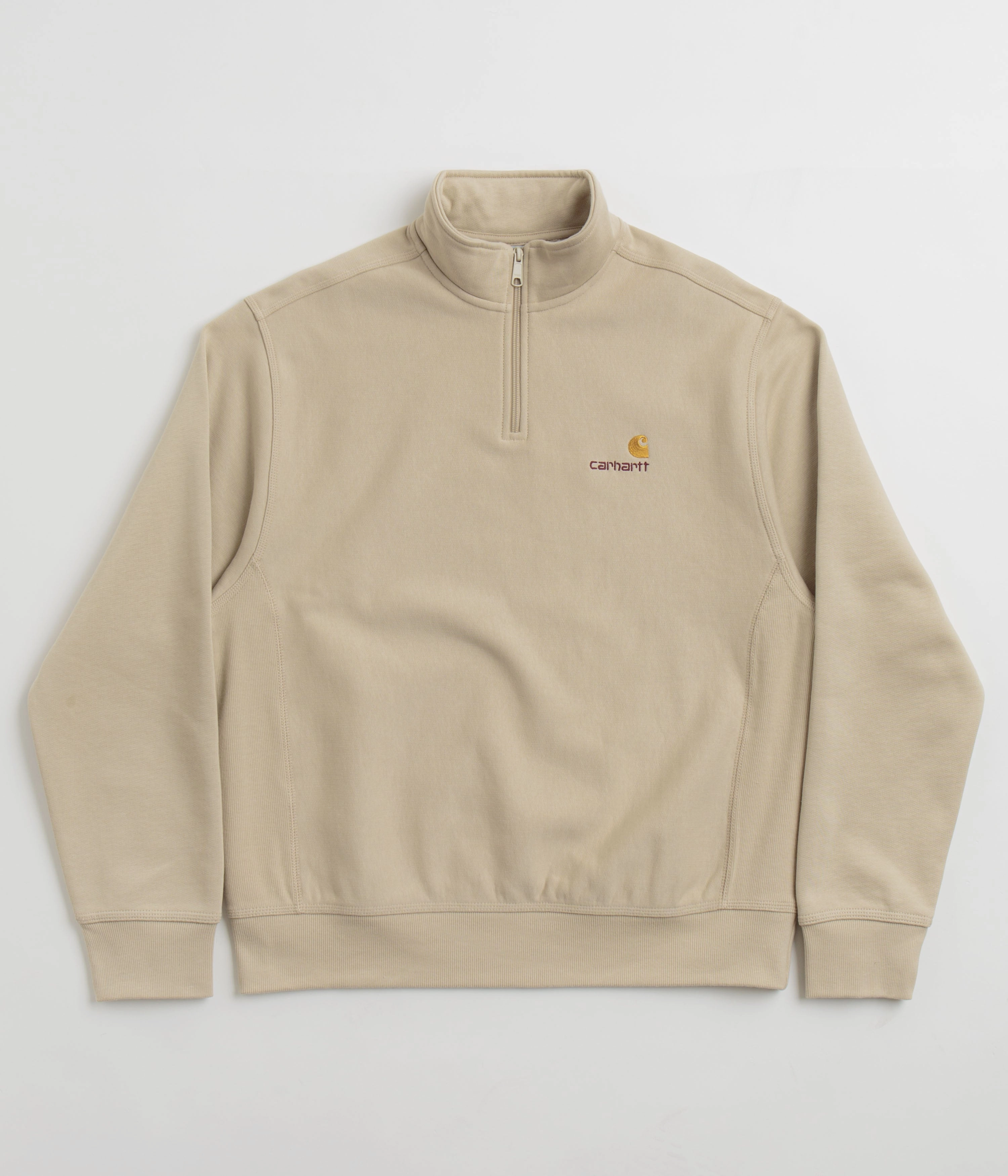 Carhartt Half Zip American Script Sweatshirt - Fleur De Sel Soft Wear product neutral versatility