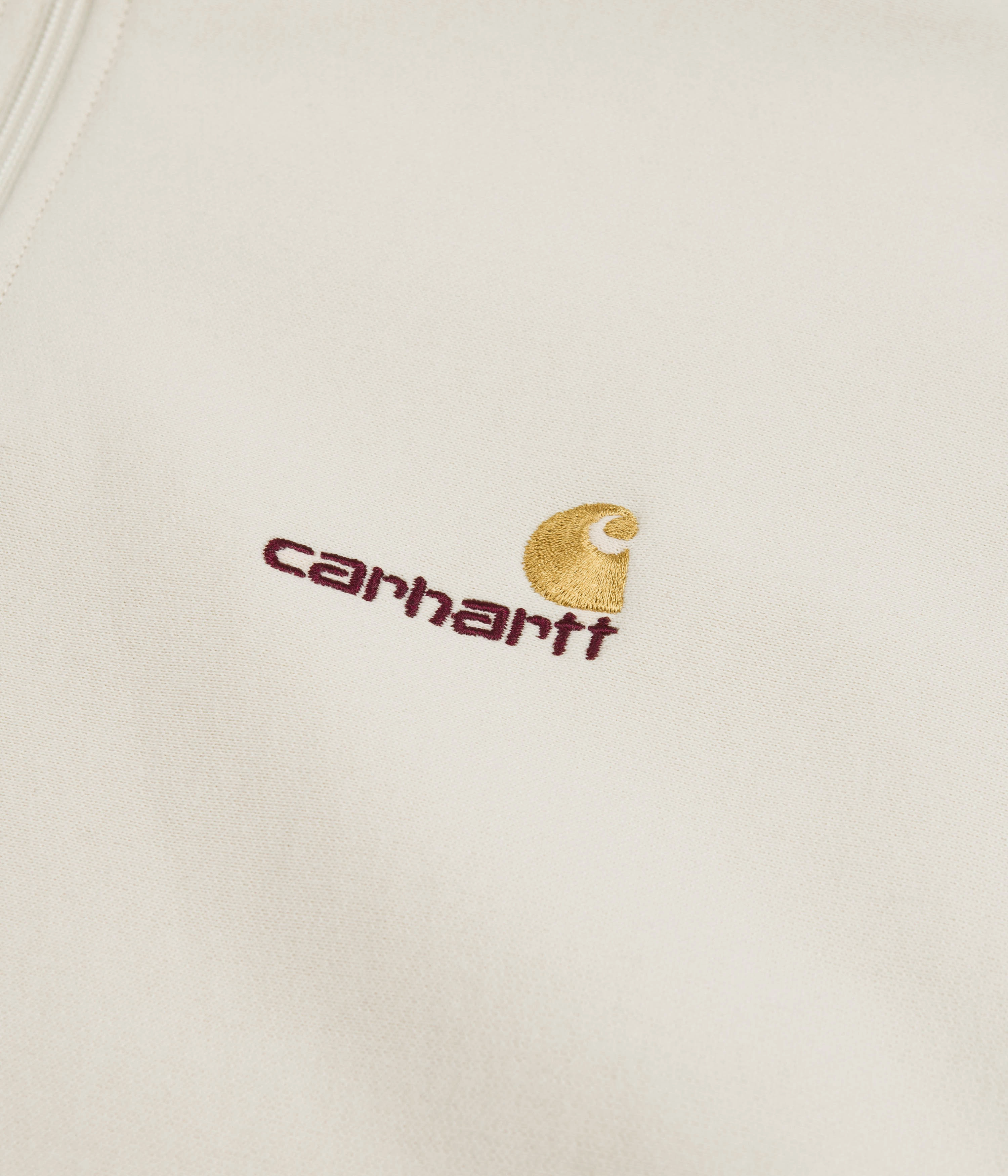 Urban Style Easy Look Carhartt Half Zip American Script Sweatshirt - Natural