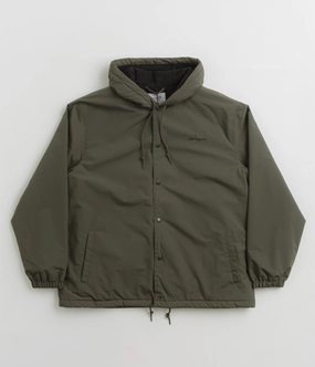 Carhartt Hooded Coach Jacket - Cypress / Black Invoice