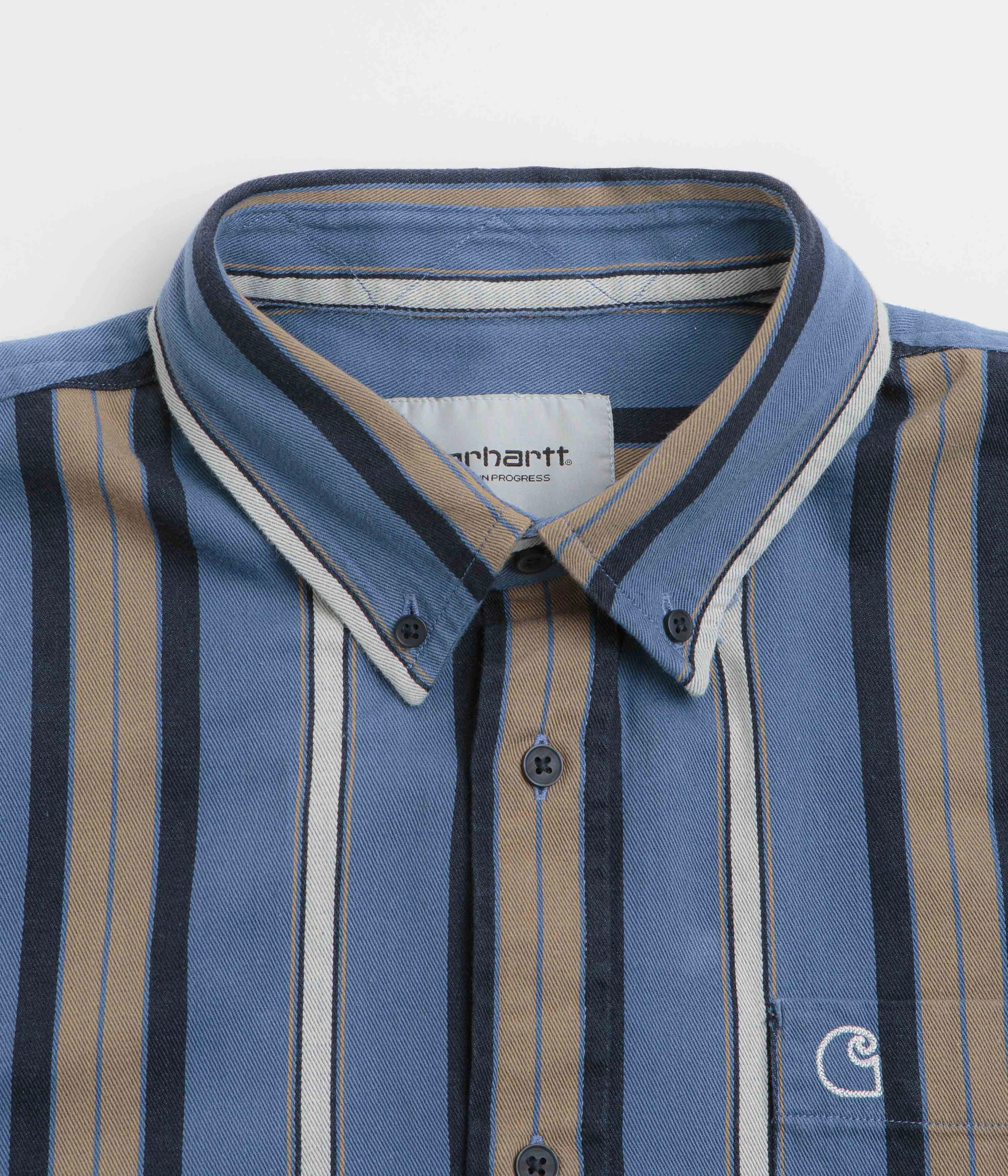 Carhartt Jarrell Short Sleeve Shirt - Jarrell Stripe / Blue Iris / Wax Polka Dot Classic Appeal