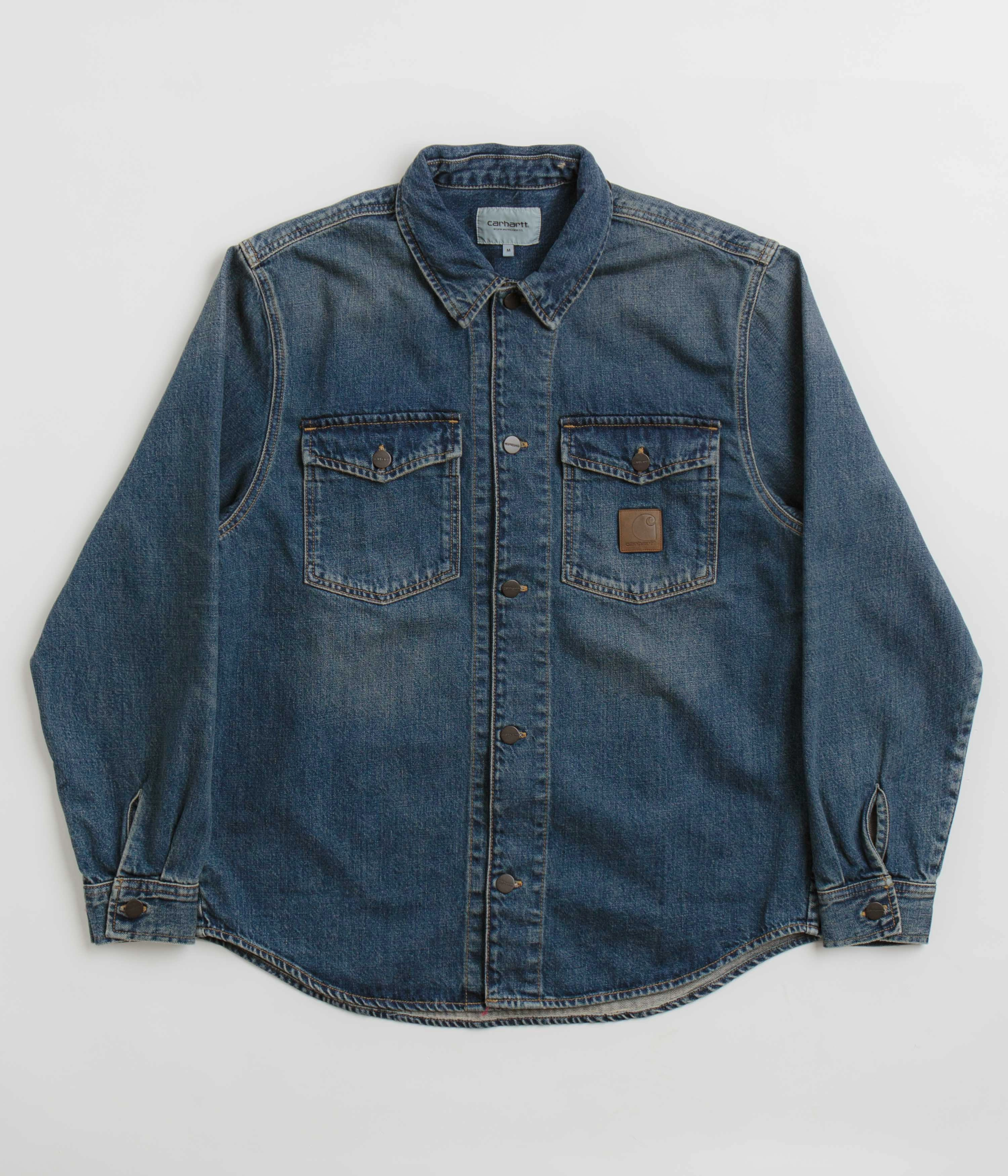 Carhartt Lincoln Shirt Jacket - Blue Worn Used Wash Street Style