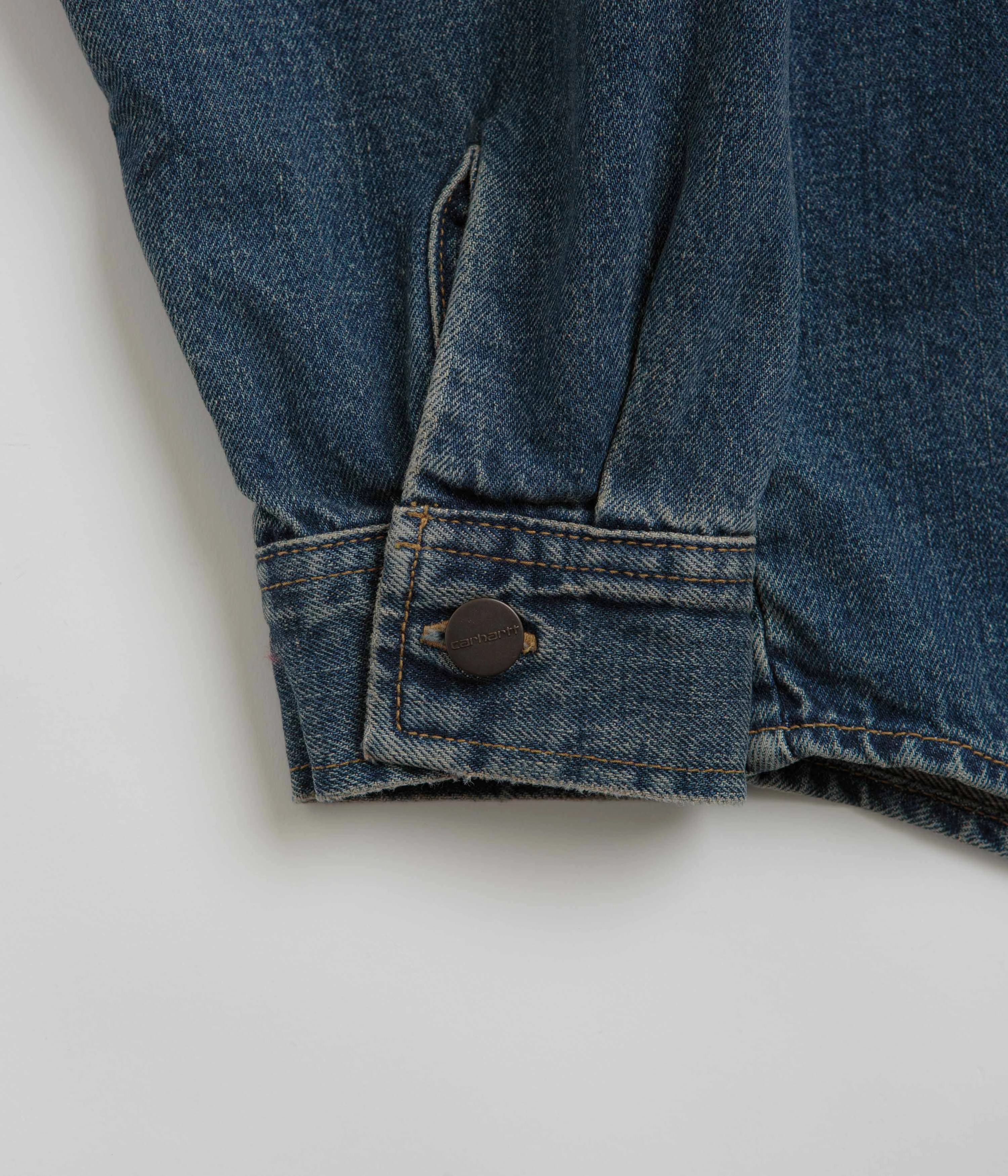 Carhartt Lincoln Shirt Jacket - Blue Worn Used Wash Street Style Sport Inspired