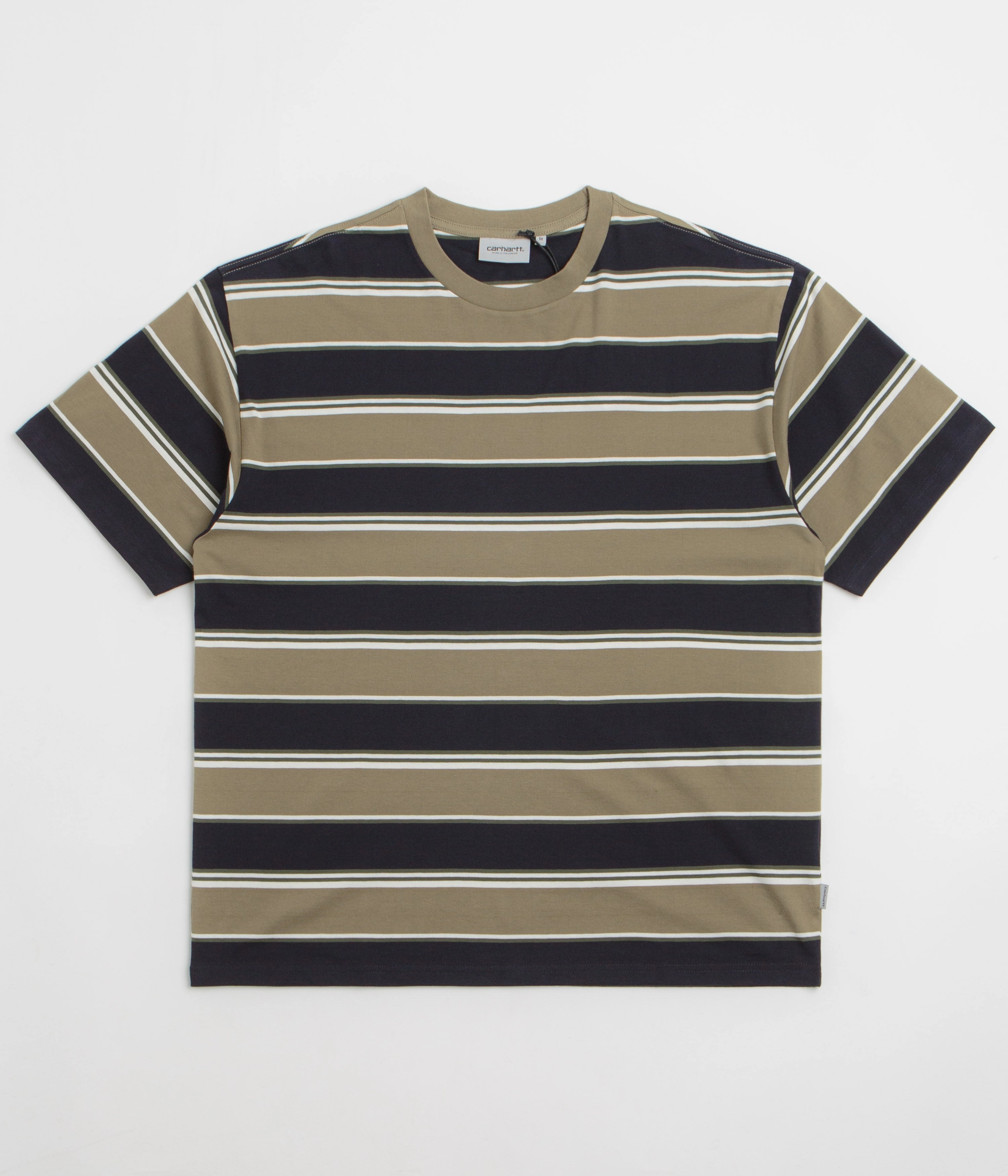 Carhartt Malone T-Shirt - Malone Stripe / Brass Scoop neck femininity Seasonal Trend