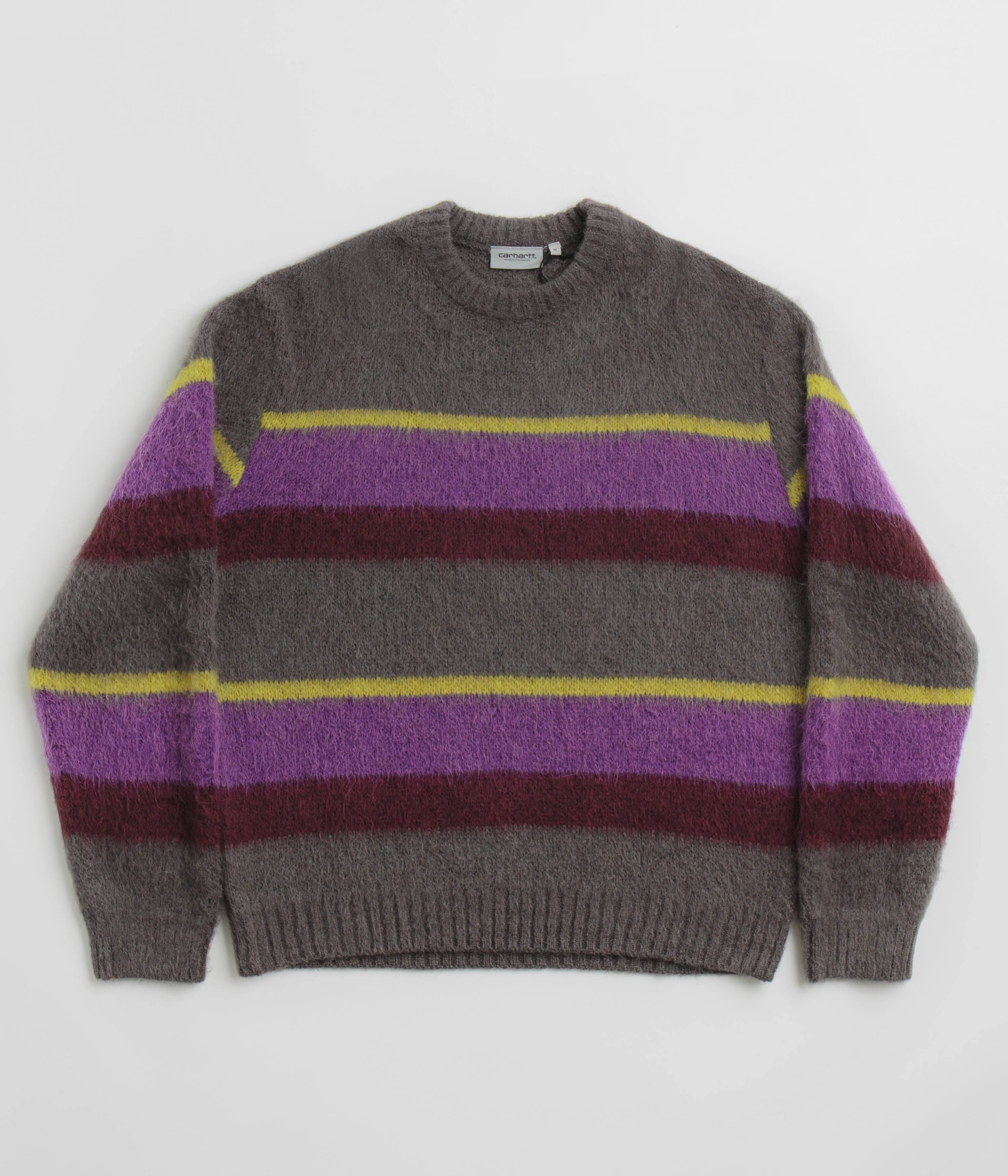 Trendy Essentials Outdoor Sporty Carhartt Merton Crewneck Sweatshirt - Sundling Stripe / Aura