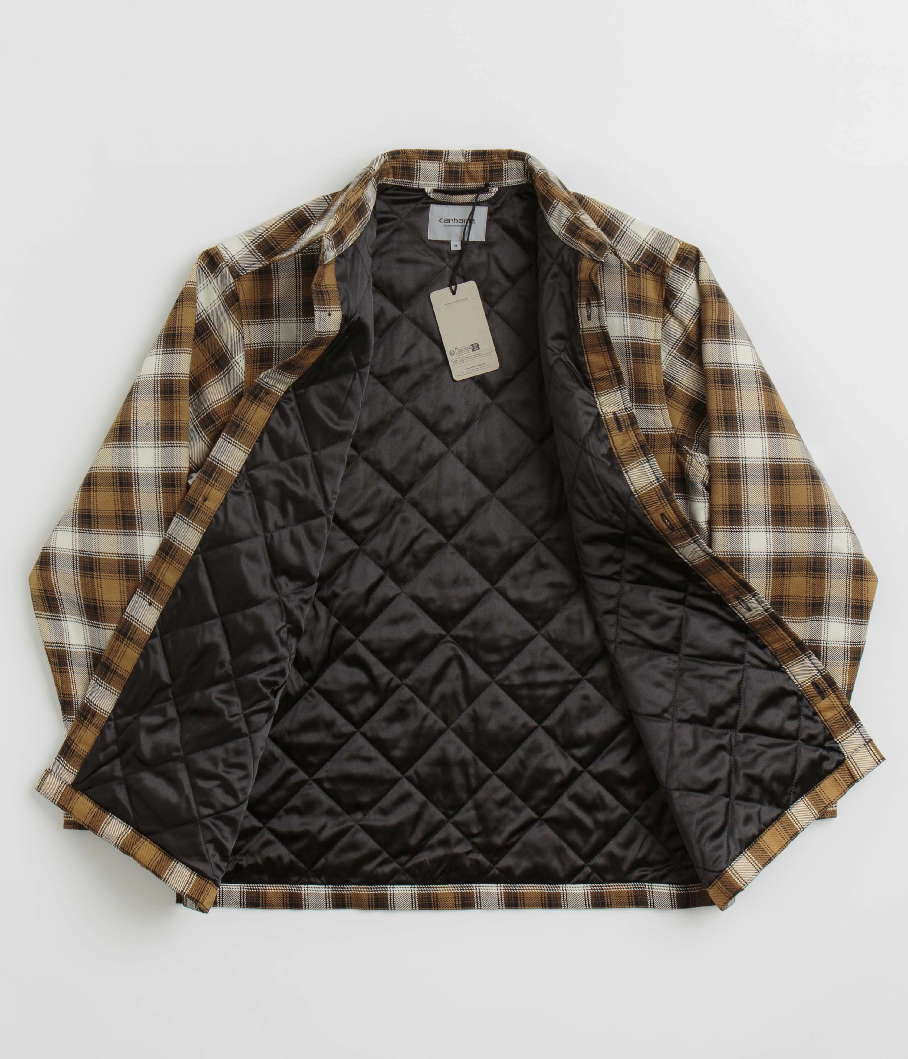shearling Carhartt Monahan Shirt Jacket - Monahan Check / Hamilton Brown
