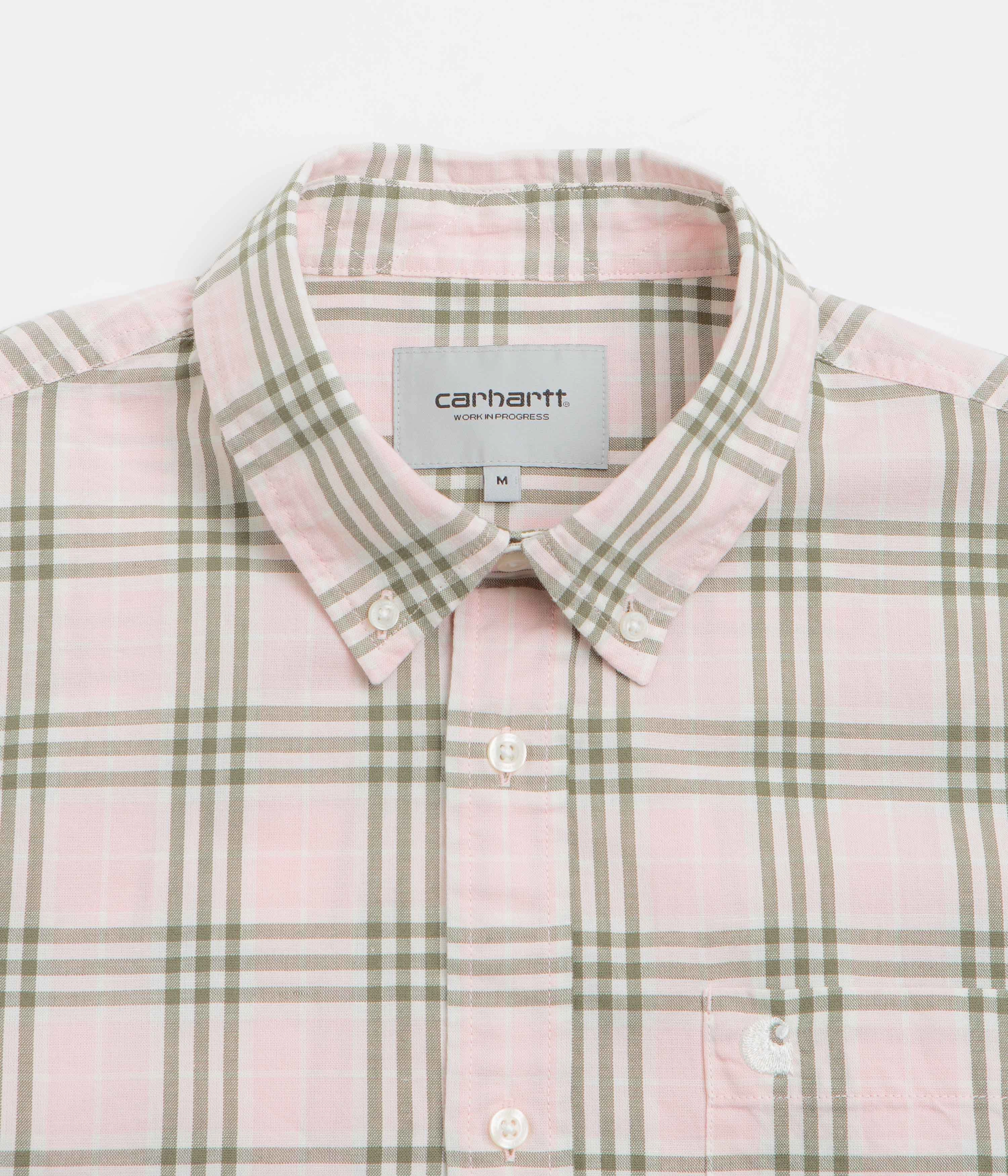 Carhartt Niven Short Sleeve Shirt - Niven Check / Air Pink / Wax Comfortable Wear Functional Design