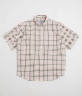 Graduation Ceremony All-Purpose Wear Carhartt Niven Short Sleeve Shirt - Niven Check / Air Pink / Wax