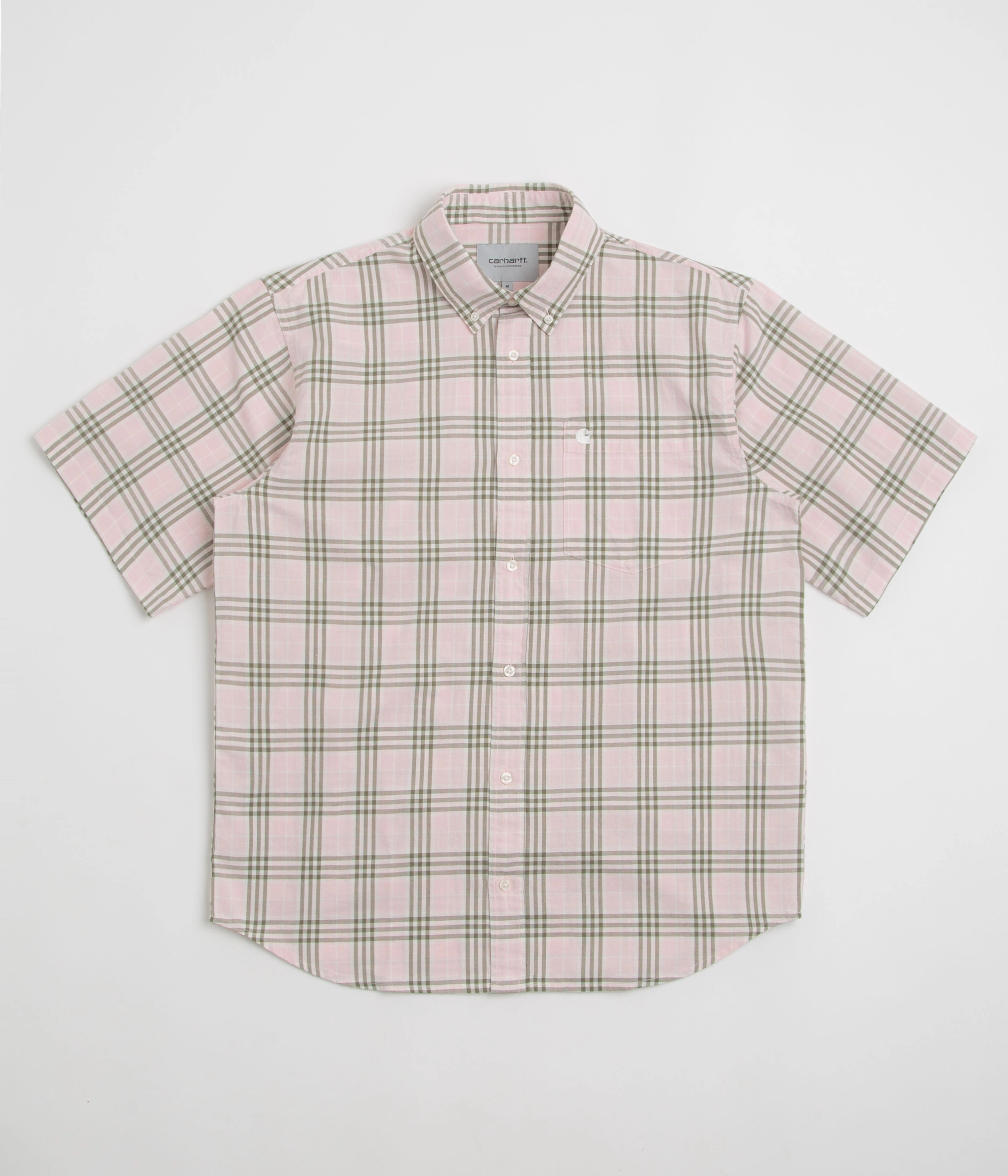 Fashionable Pick Carhartt Niven Short Sleeve Shirt - Niven Check / Air Pink / Wax