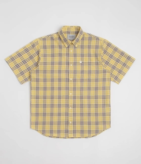 Carhartt Niven Short Sleeve Shirt - Niven Check / Straw / Wax Night Out Layered Design