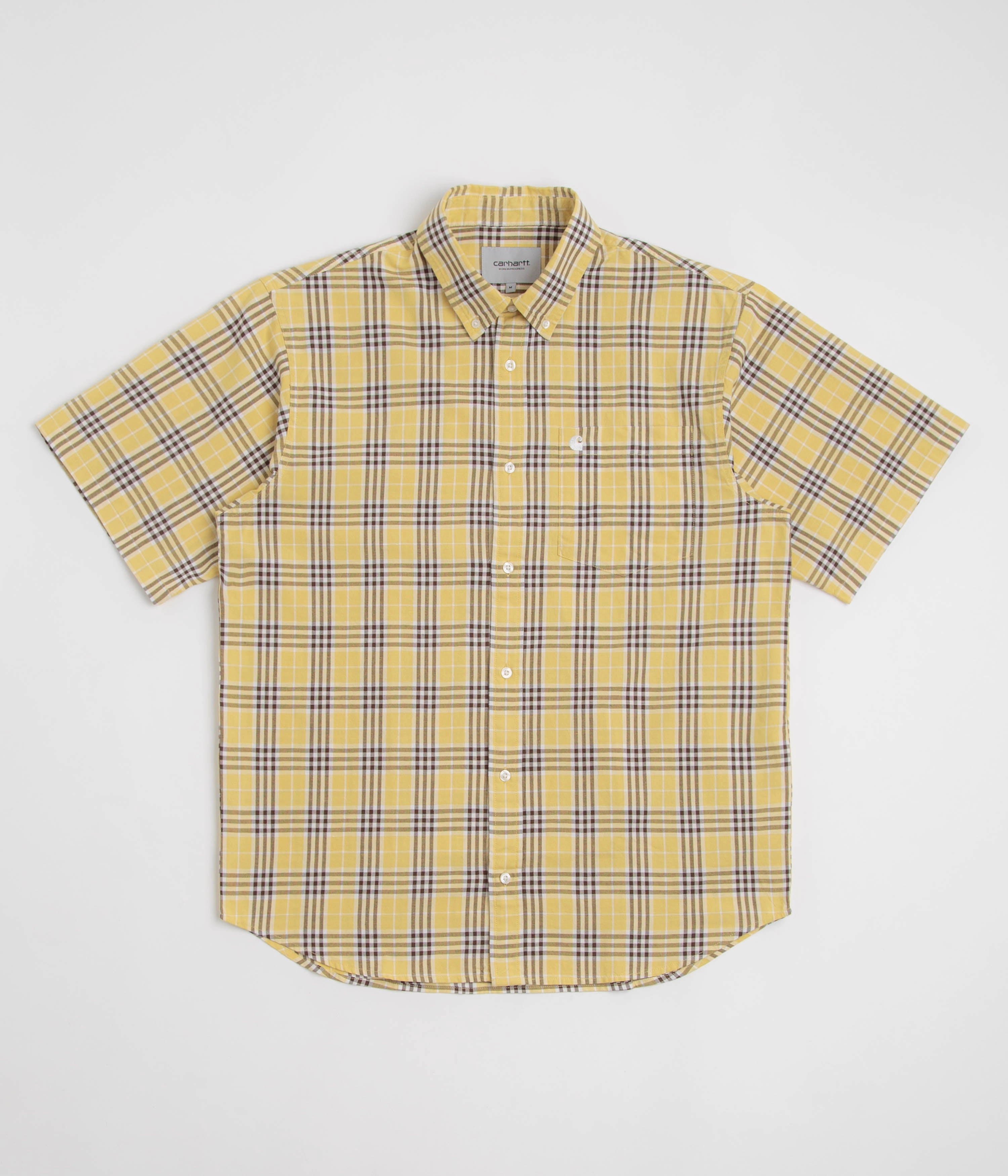Polished Look Carhartt Niven Short Sleeve Shirt - Niven Check / Straw / Wax