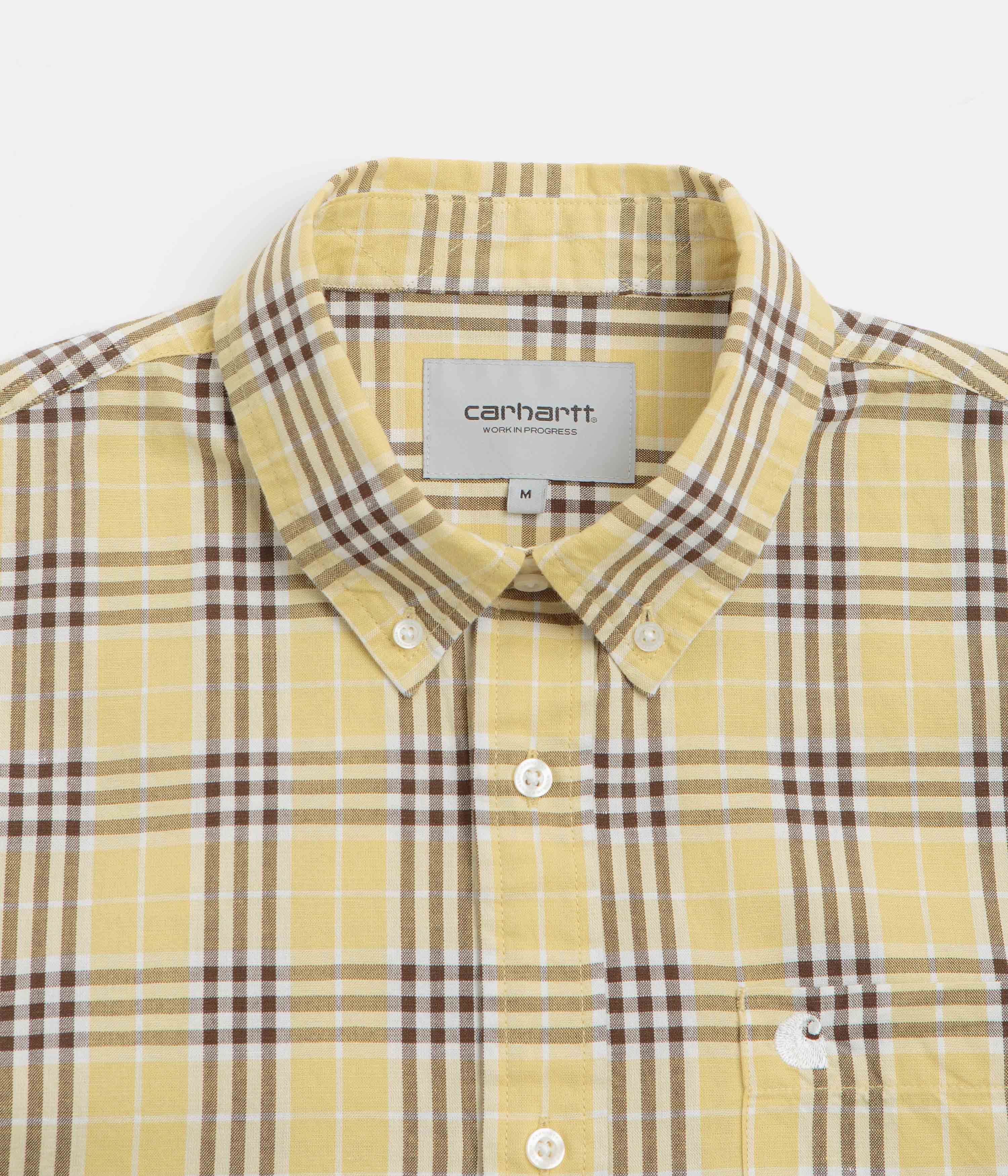 Carhartt Niven Short Sleeve Shirt - Niven Check / Straw / Wax Summer Camp Military Inspired