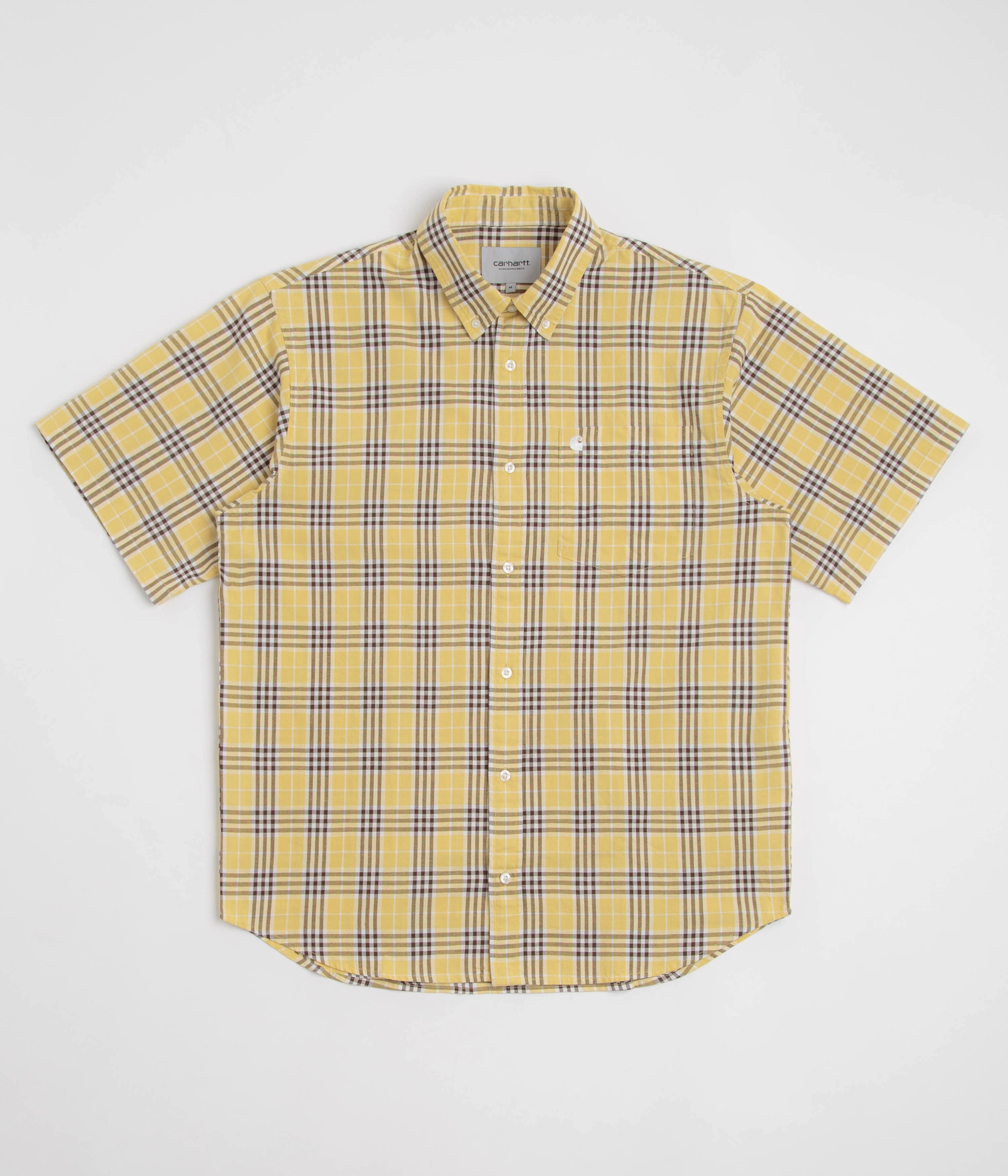 Carhartt Niven Short Sleeve Shirt - Niven Check / Straw / Wax Night Out Layered Design