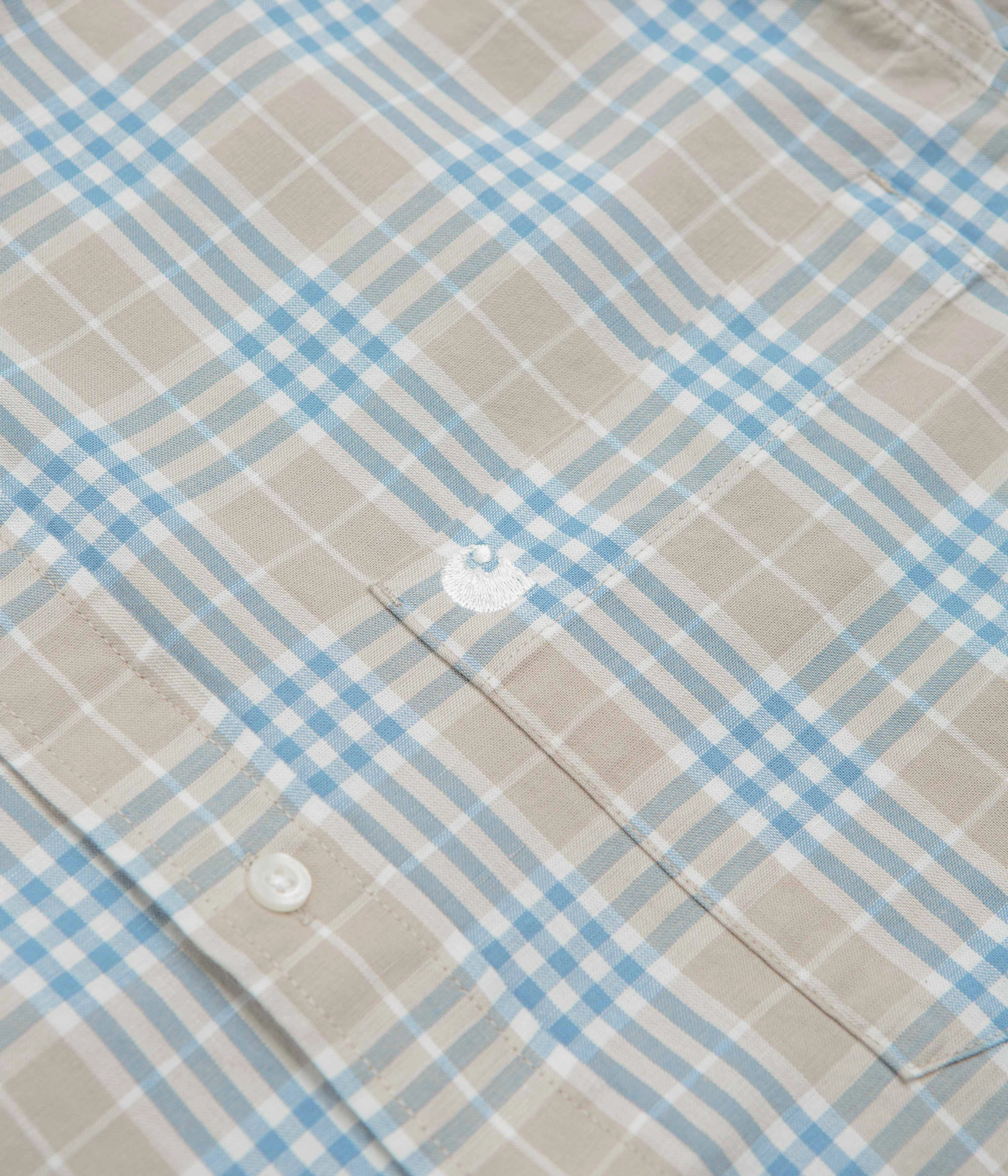 Carhartt Niven Short Sleeve Shirt - Niven Check / Wall / Wax Chic Design Beach Ready