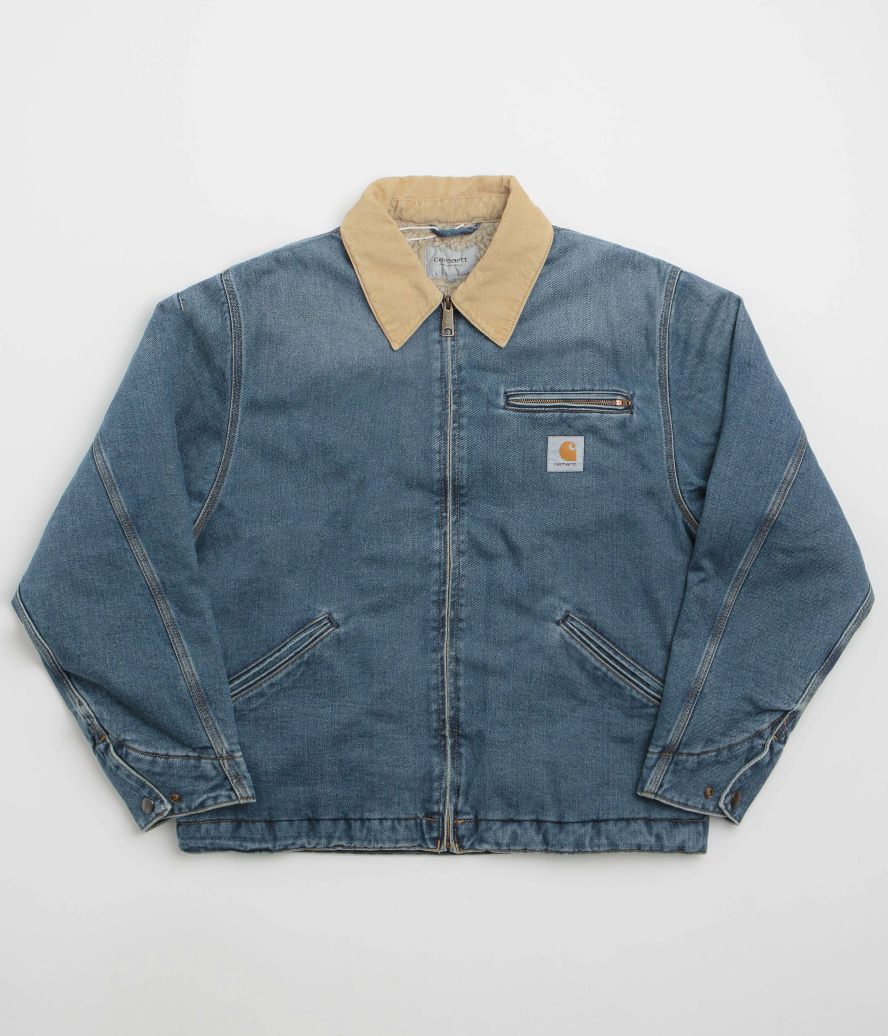 Carhartt OG Detroit Jacket - Blue / Dusty Hamilton Brown Dark Wash Versatile Shell