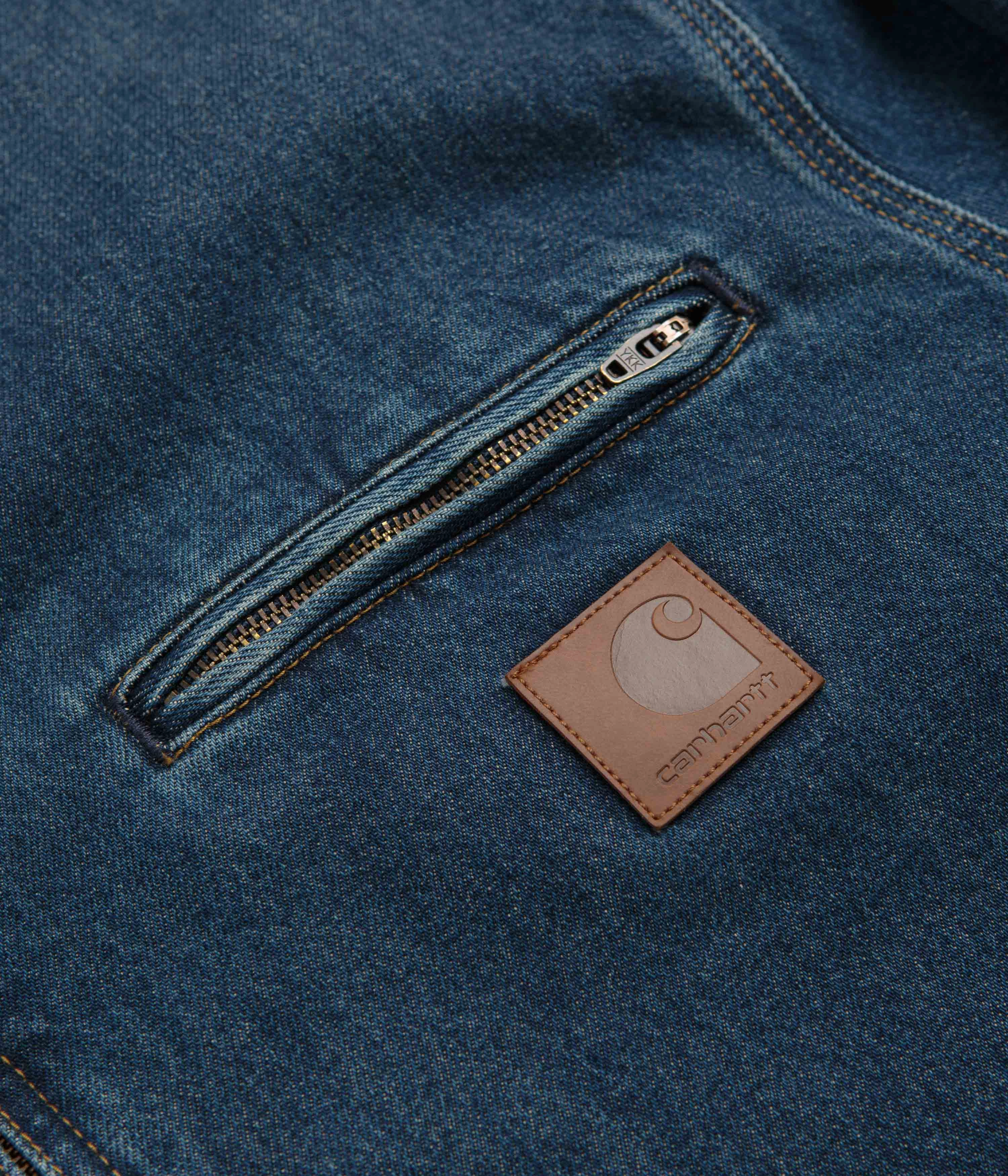Carhartt OG Detroit Jacket - Blue / Dusty Hamilton Brown Double Layer Design mass - produced