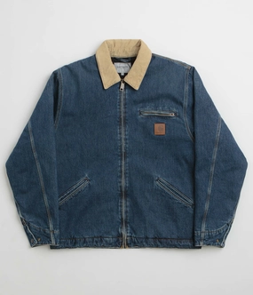 Carhartt OG Detroit Jacket - Blue / Dusty Hamilton Brown Bonnet Machine-washable