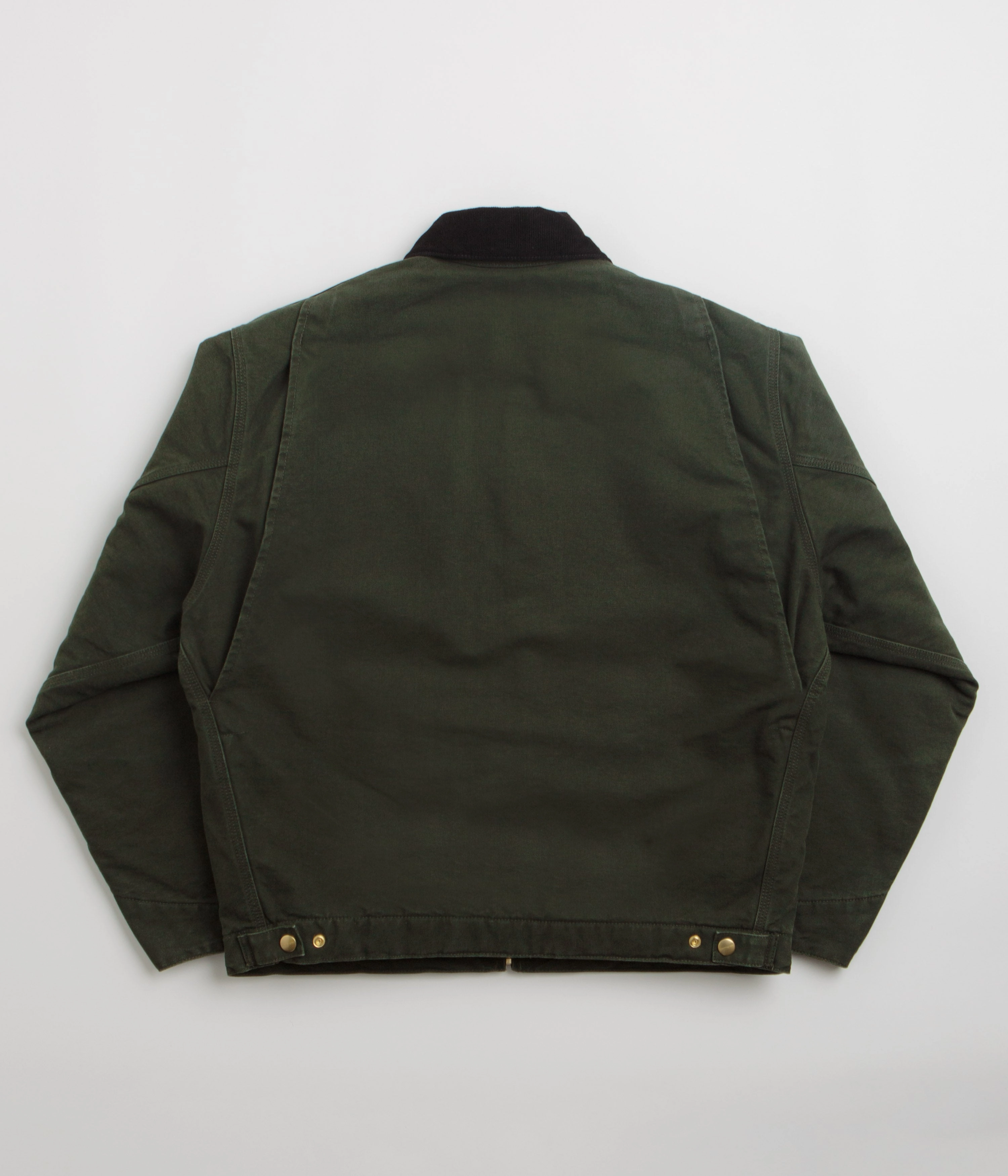 Carhartt OG Detroit Jacket - Olive / Black Stone Canvas Smart Casual Non Restrictive Collar