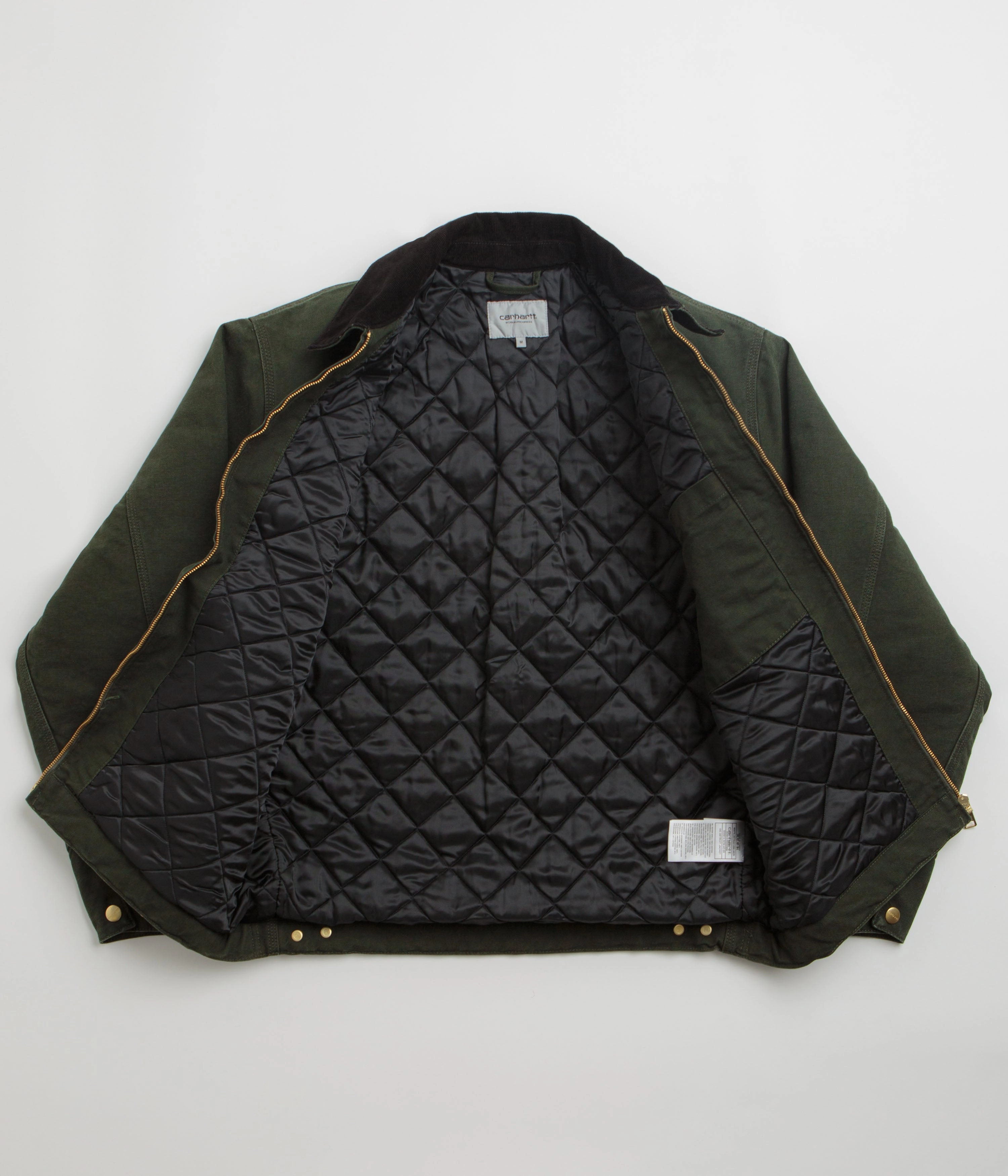 Warm Sporty Carhartt OG Detroit Jacket - Olive / Black Stone Canvas