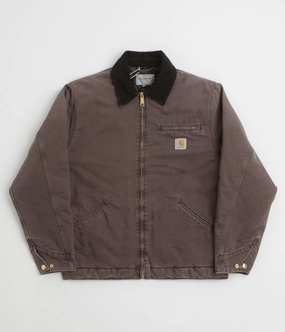 waist length Example Carhartt OG Detroit Jacket - Tobacco / Black Stone Canvas
