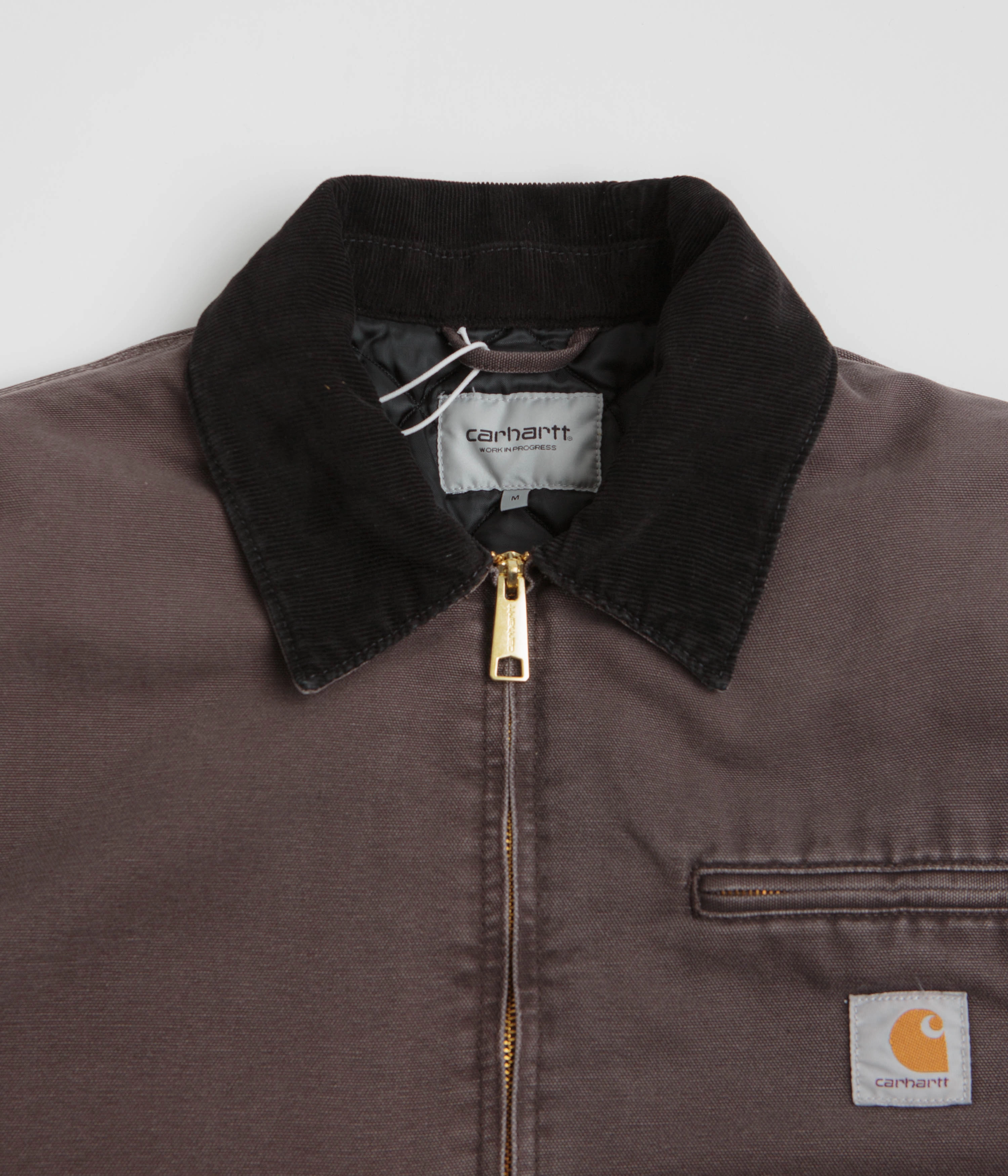 Carhartt OG Detroit Jacket - Tobacco / Black Stone Canvas Describe Recycled Material