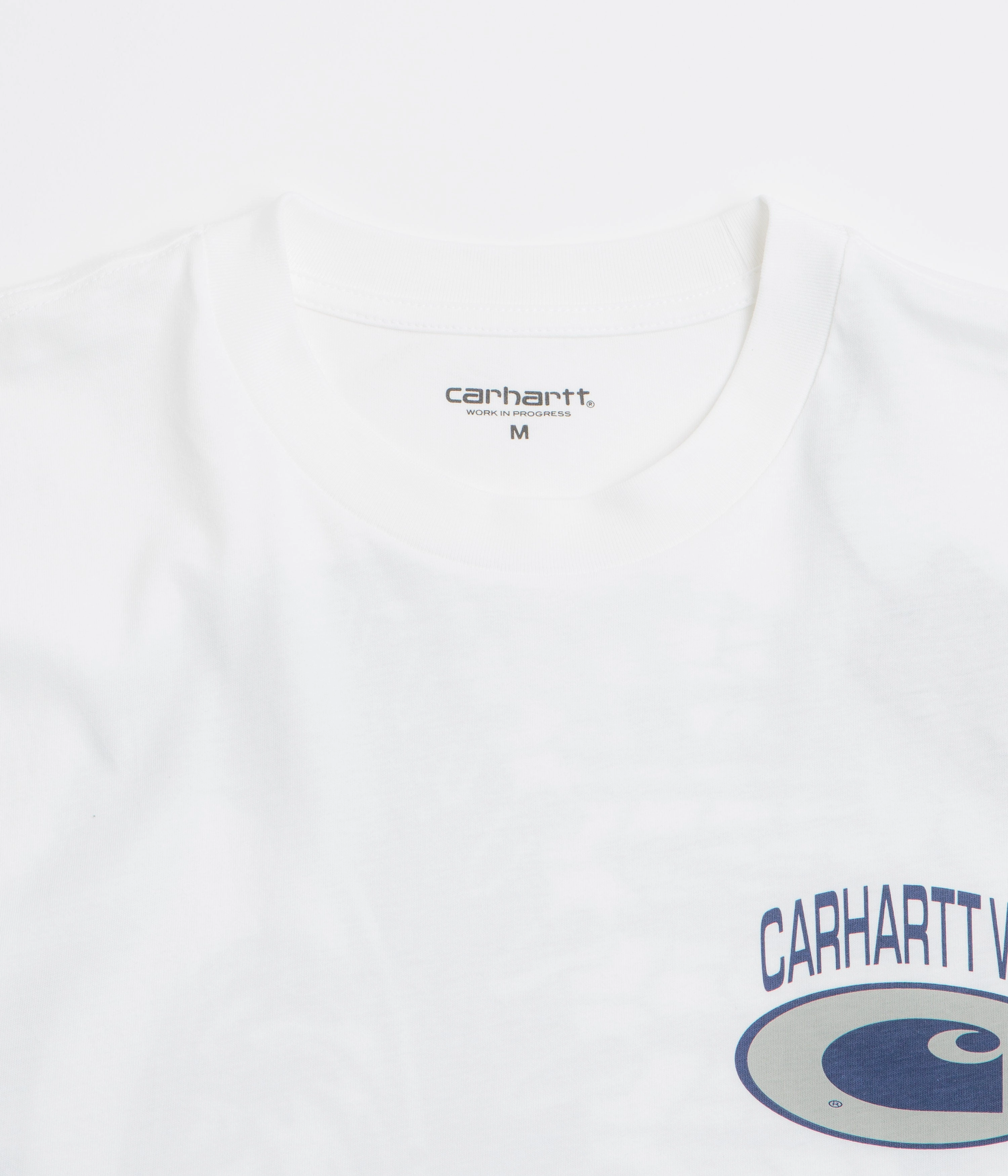 Smooth Jersey Texture Circular Knit Design Carhartt Tire T-Shirt - White