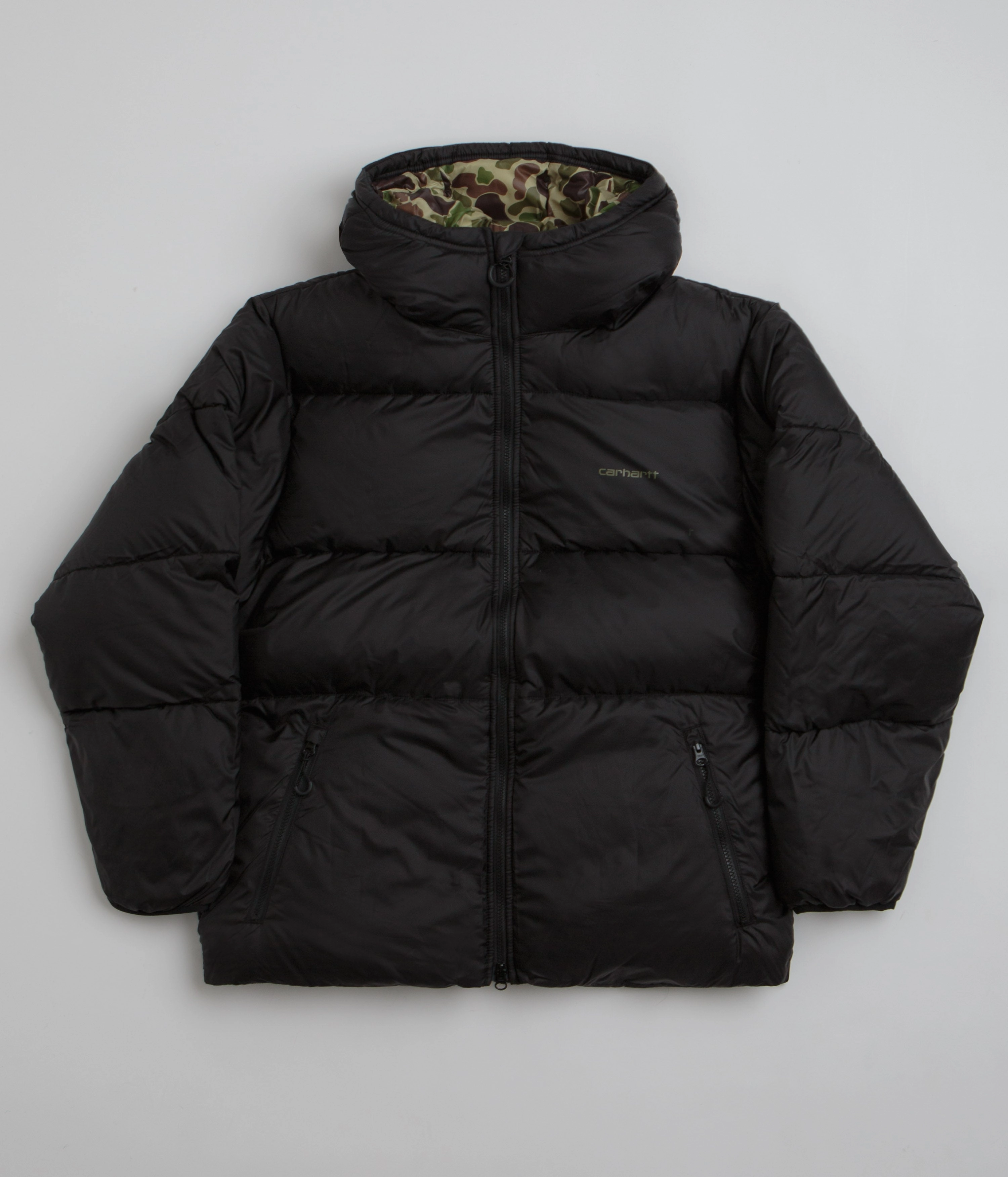 Variable Baffle Sizing Carhartt Toronto Jacket - Black / Camo Duck / Green