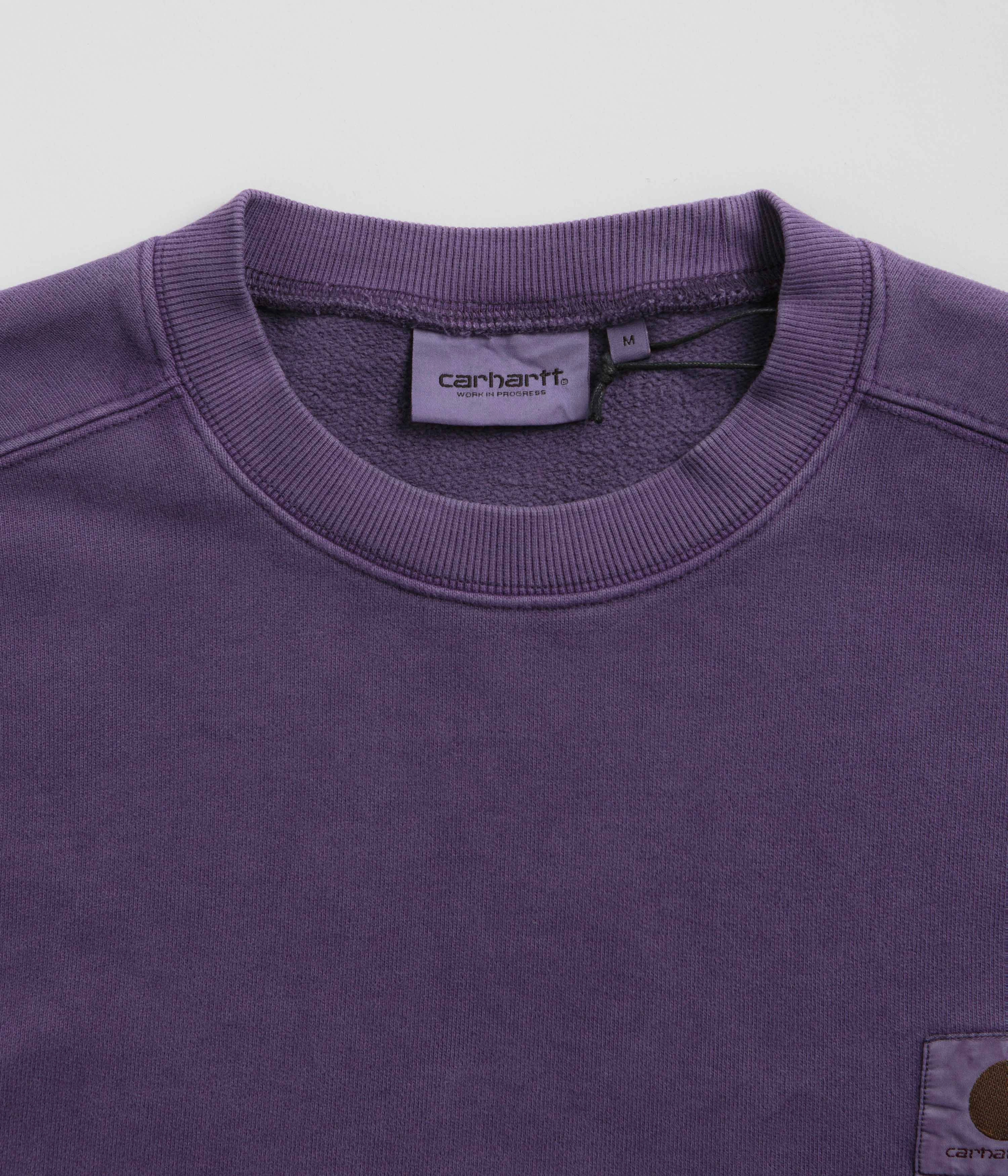 Poplin button detail Carhartt Vista Crewneck Sweatshirt - Aura