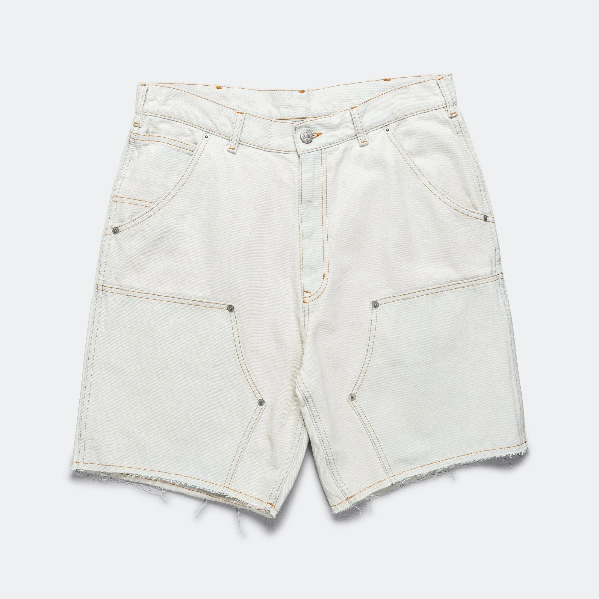 Midweight Texture Carpenter Shorts - White Denim