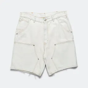 Midweight Texture Carpenter Shorts - White Denim