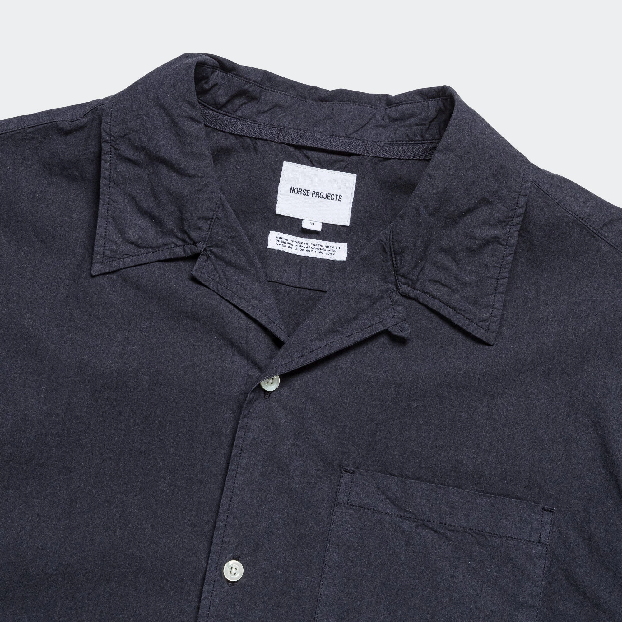 Smooth Zipper Design Carsten Cotton Tencel Shirt - Dark Navy