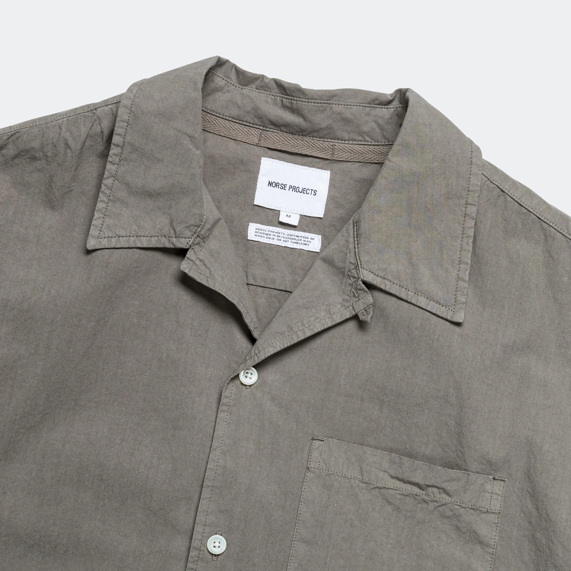 Clean Edge Trim Carsten Cotton Tencel Shirt - Mid Khaki