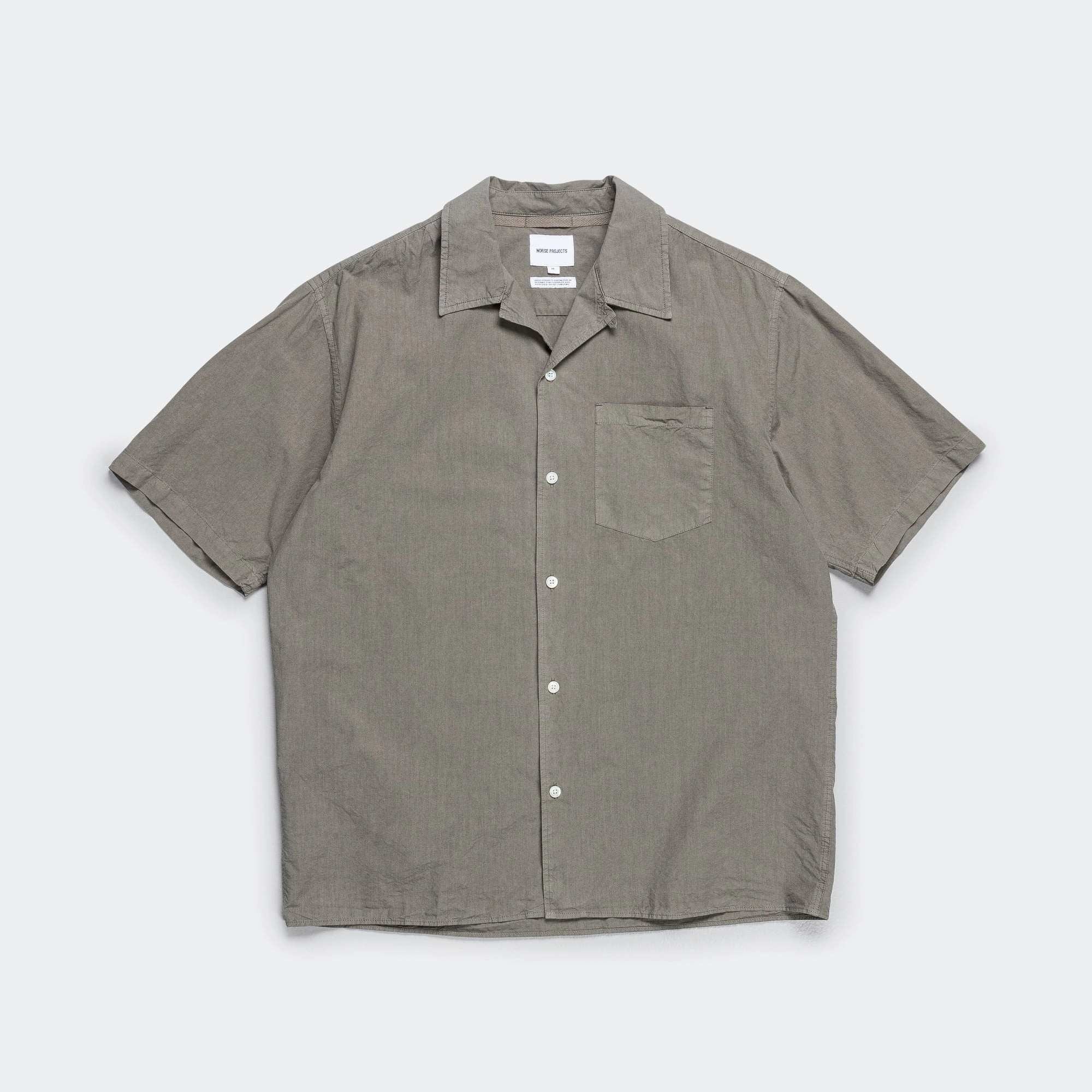 Carsten Cotton Tencel Shirt - Mid Khaki Smooth zipper closure Gift Idea