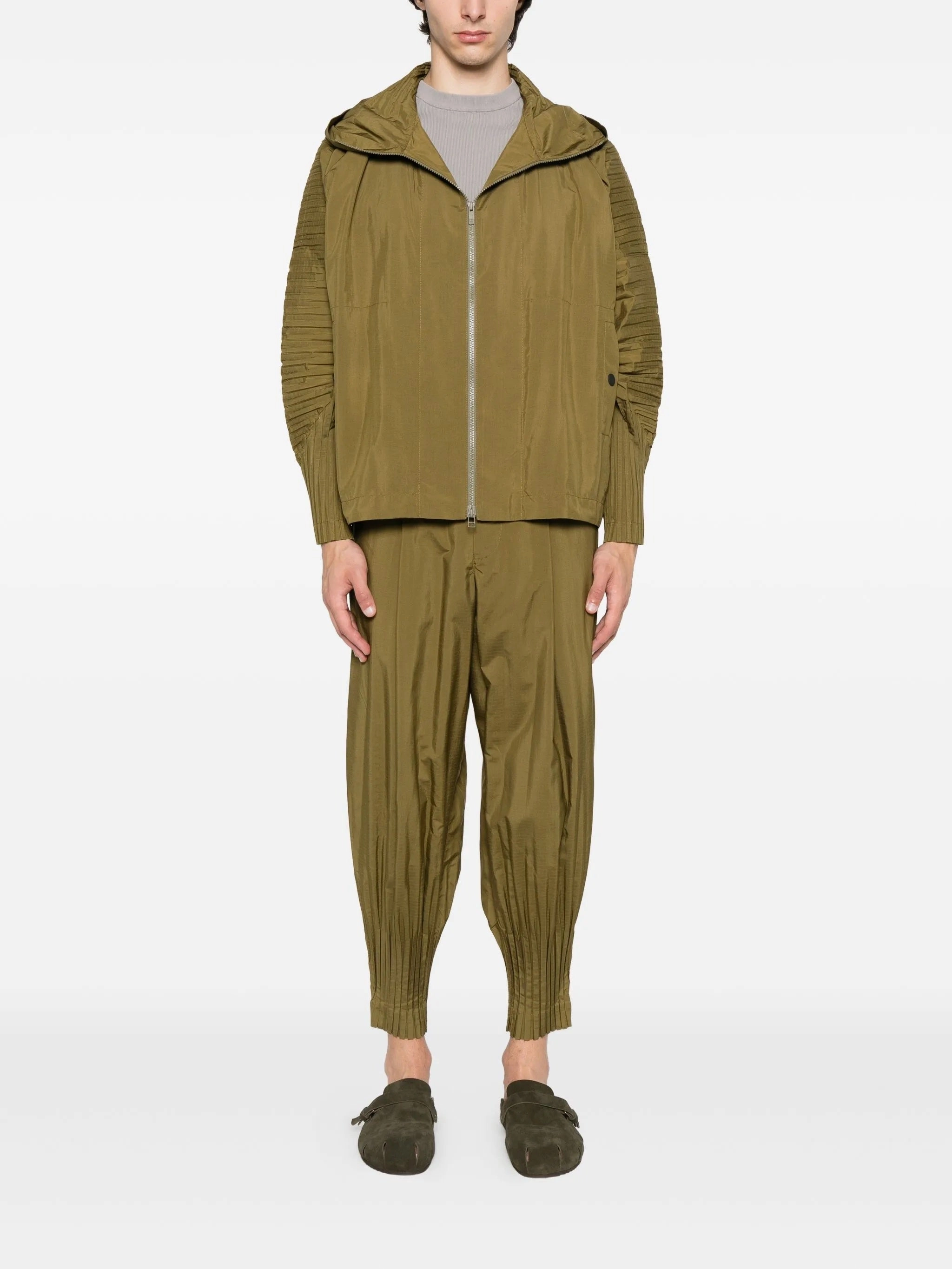 Rain Shield Water Resistant Shell Cascade Blouson Jacket - Khaki