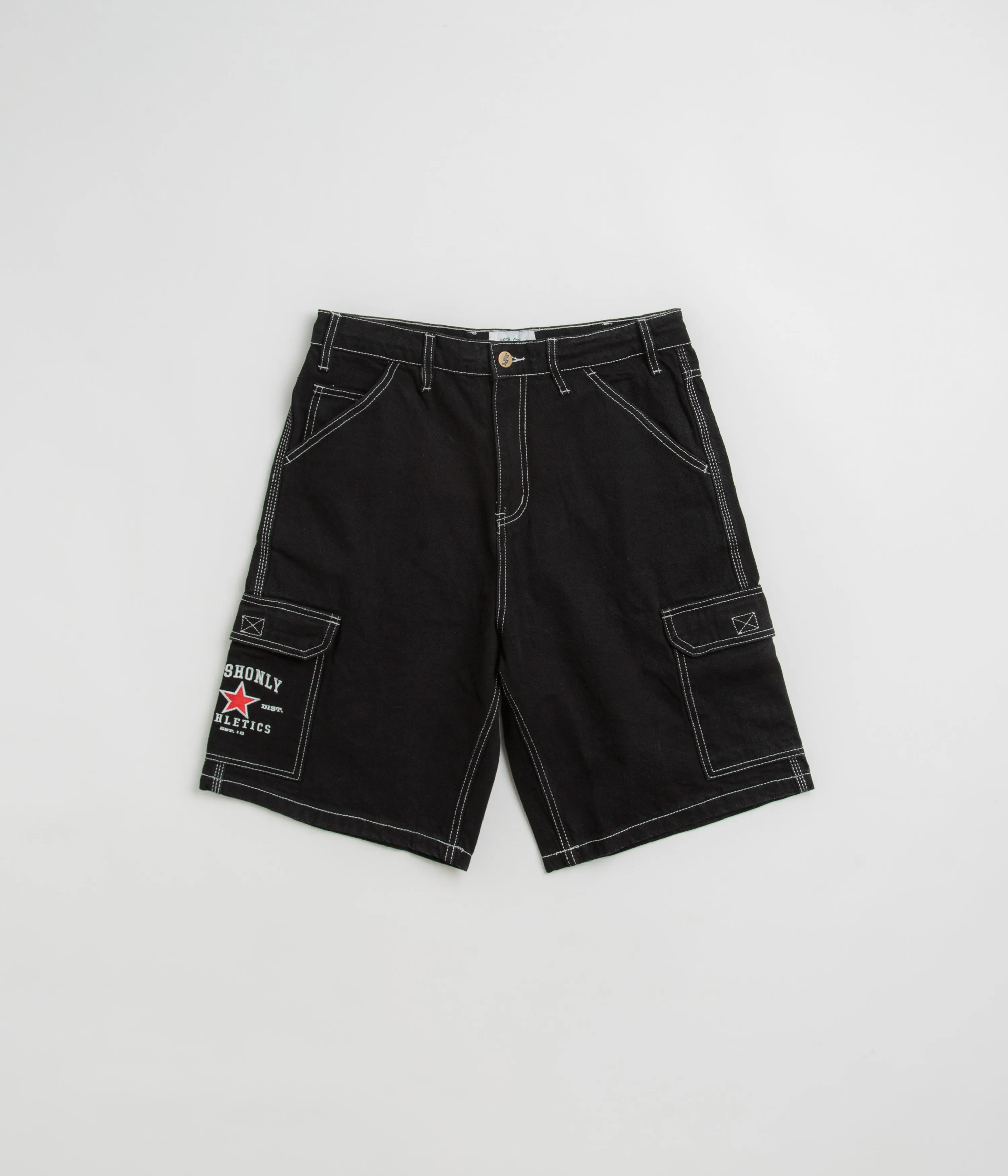 Cash Only Athletics Denim Shorts - Washed Black two piece outfit