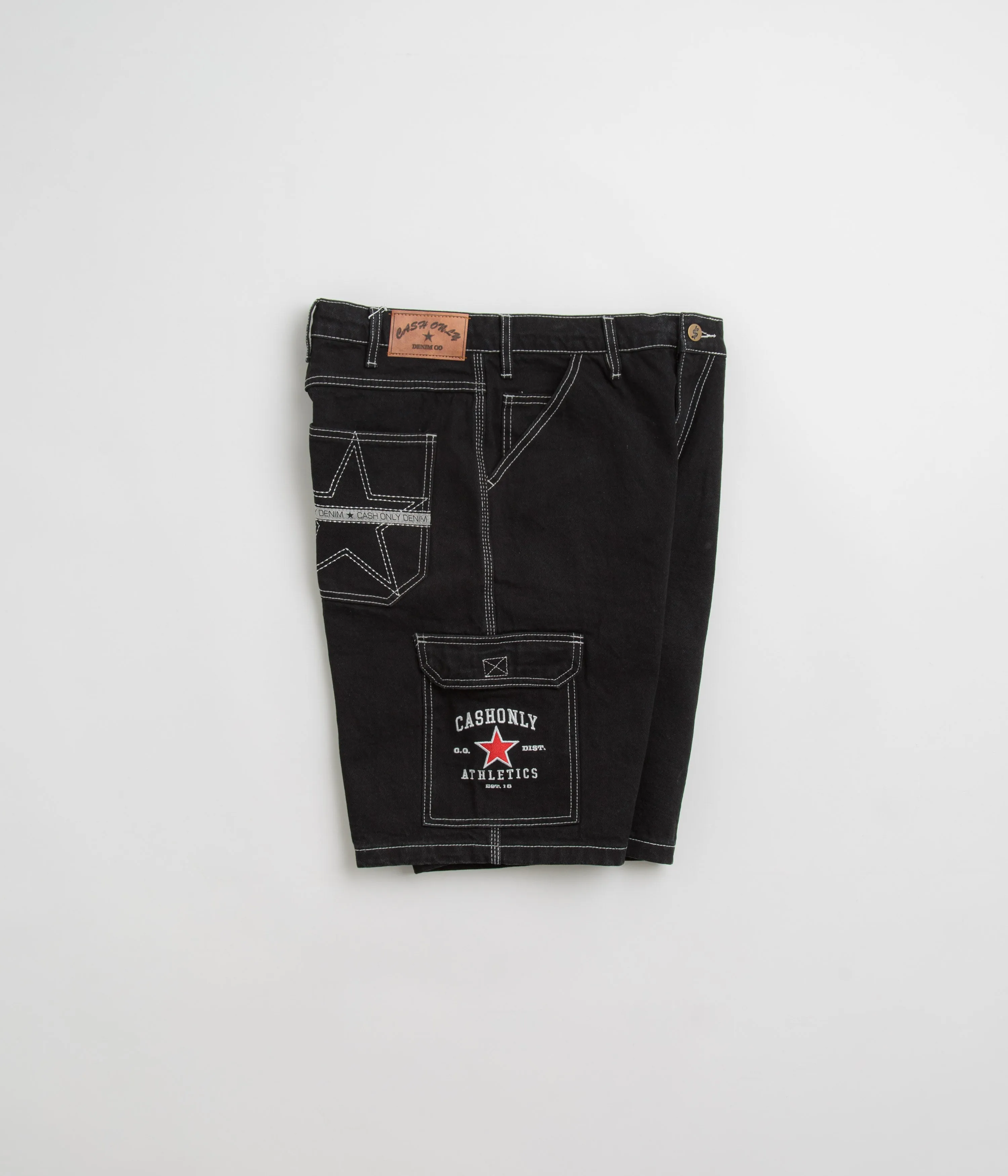 education industry Cash Only Athletics Denim Shorts - Washed Black