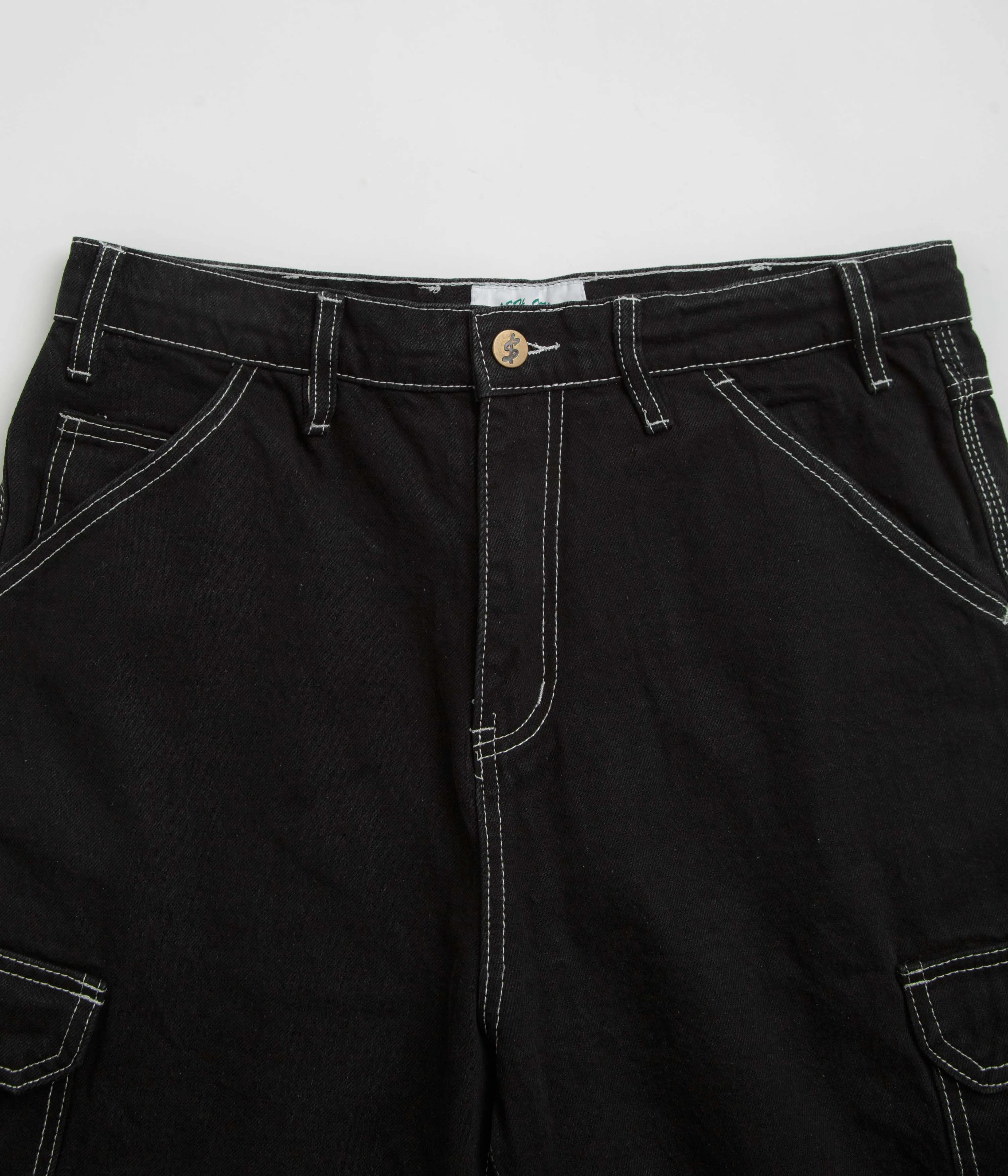 Cash Only Athletics Denim Shorts - Washed Black Flexible Stitching