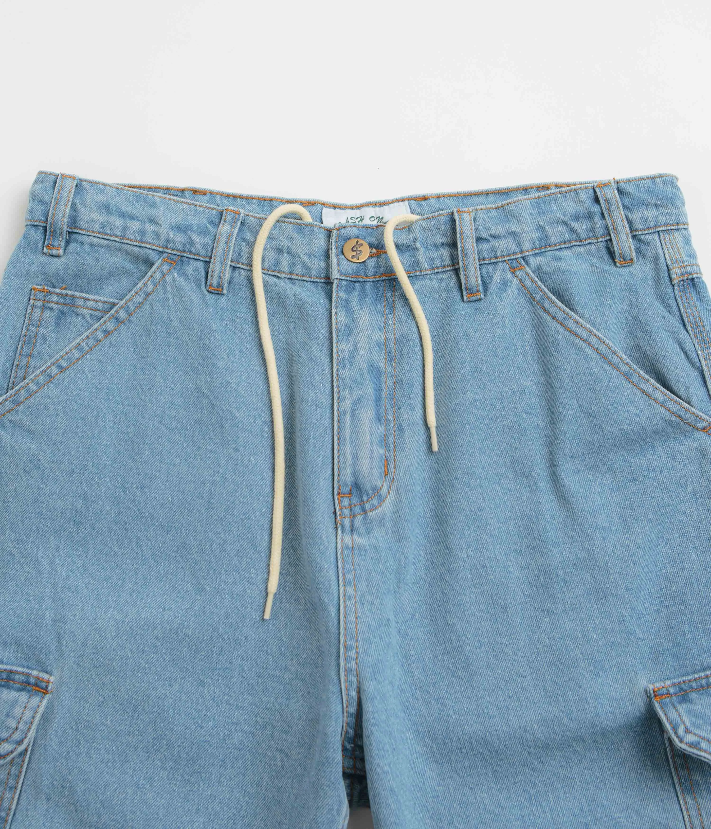 Cash Only Athletics Denim Shorts - Washed Indigo hiking apparel Stylish Comfort