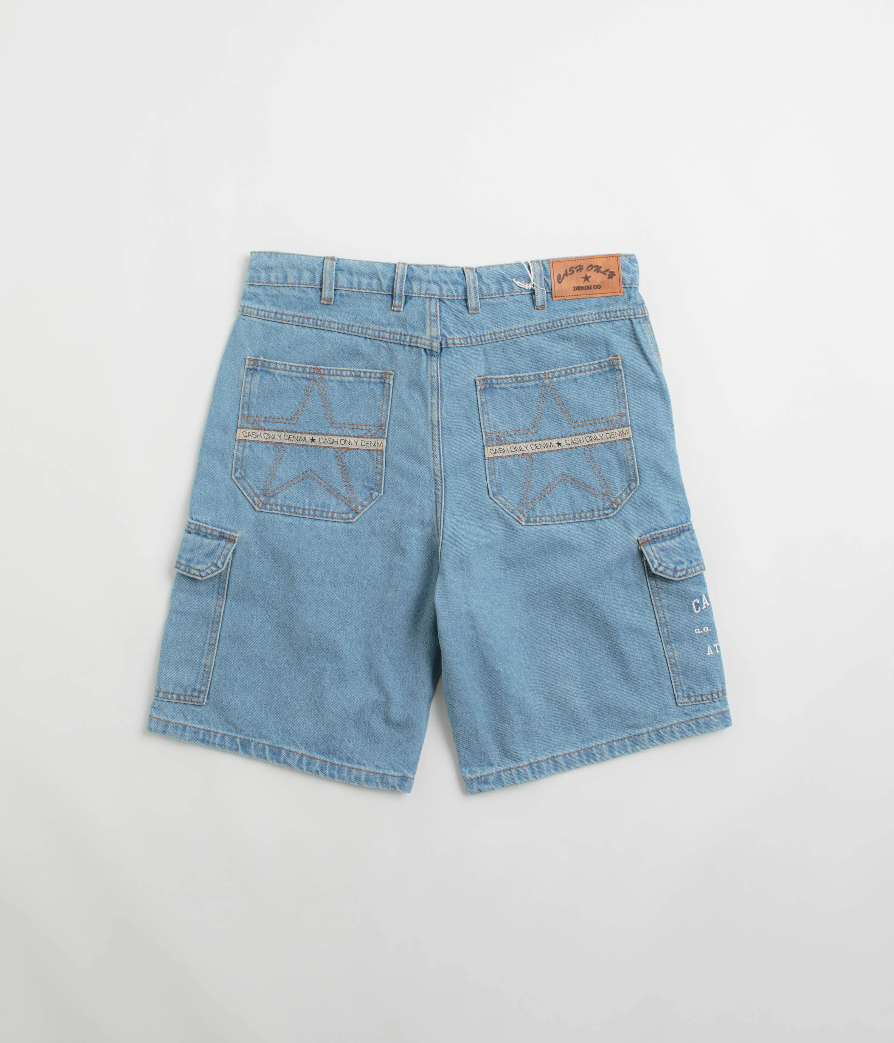 Gift Idea Cash Only Athletics Denim Shorts - Washed Indigo