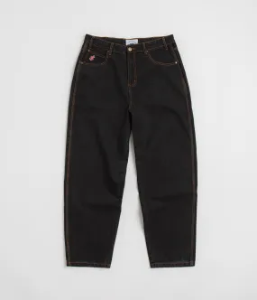 Sharp Vibe Cash Only Logo Baggy Jeans - Washed Black / Black