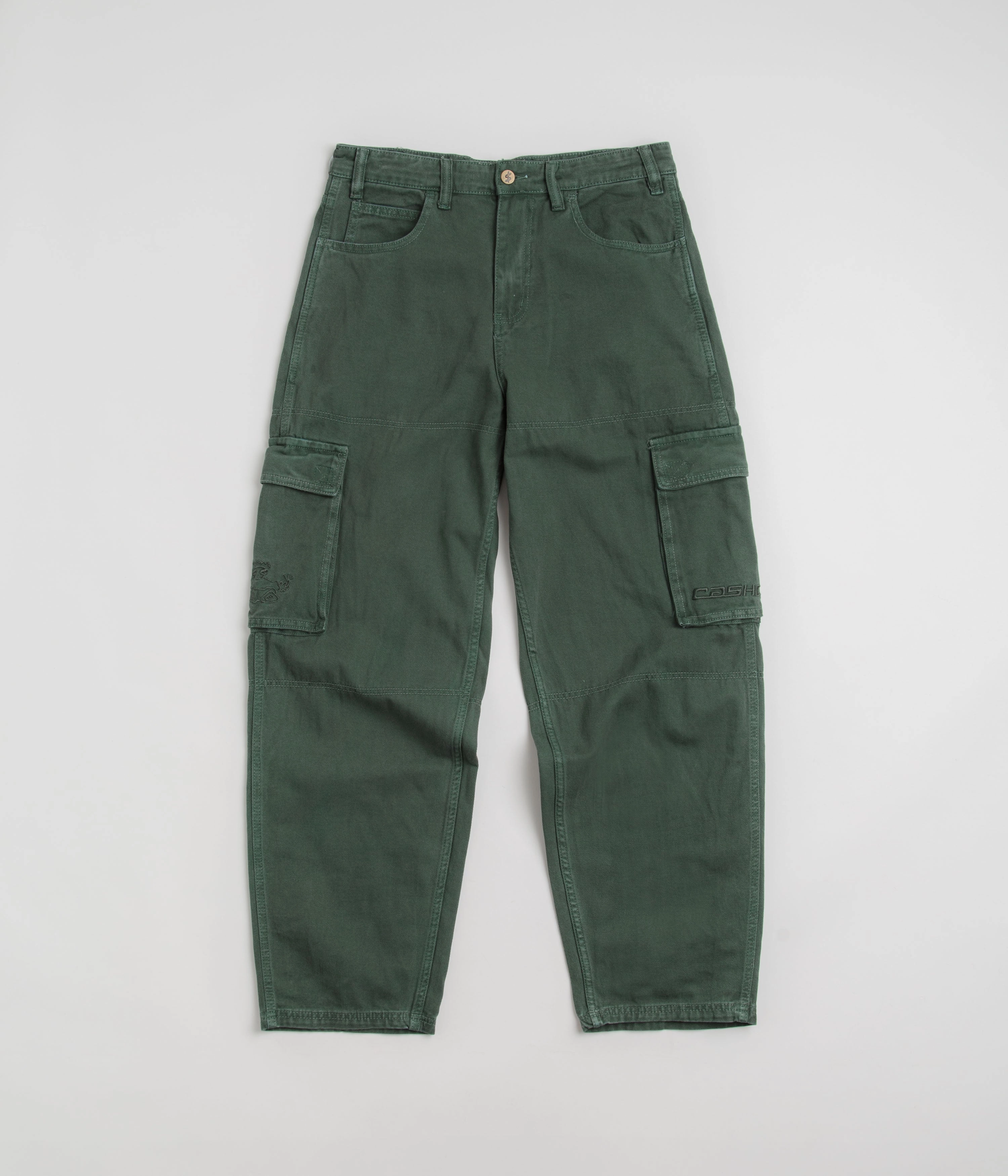 Adjustable Waistband Cash Only Aleka Cargo Jeans - Green