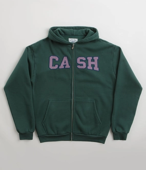 Cash Only Campus Zip-Thru Hoodie - Washed Forest Festival wear Fashion Statement